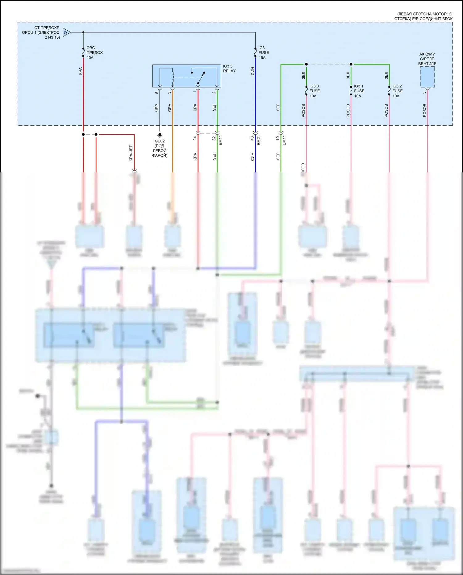 Optima Kia IV (2015-2018): 2.0л подключаемый гибрид, электросхема блока релейных предохранителей (13 из 13) 
