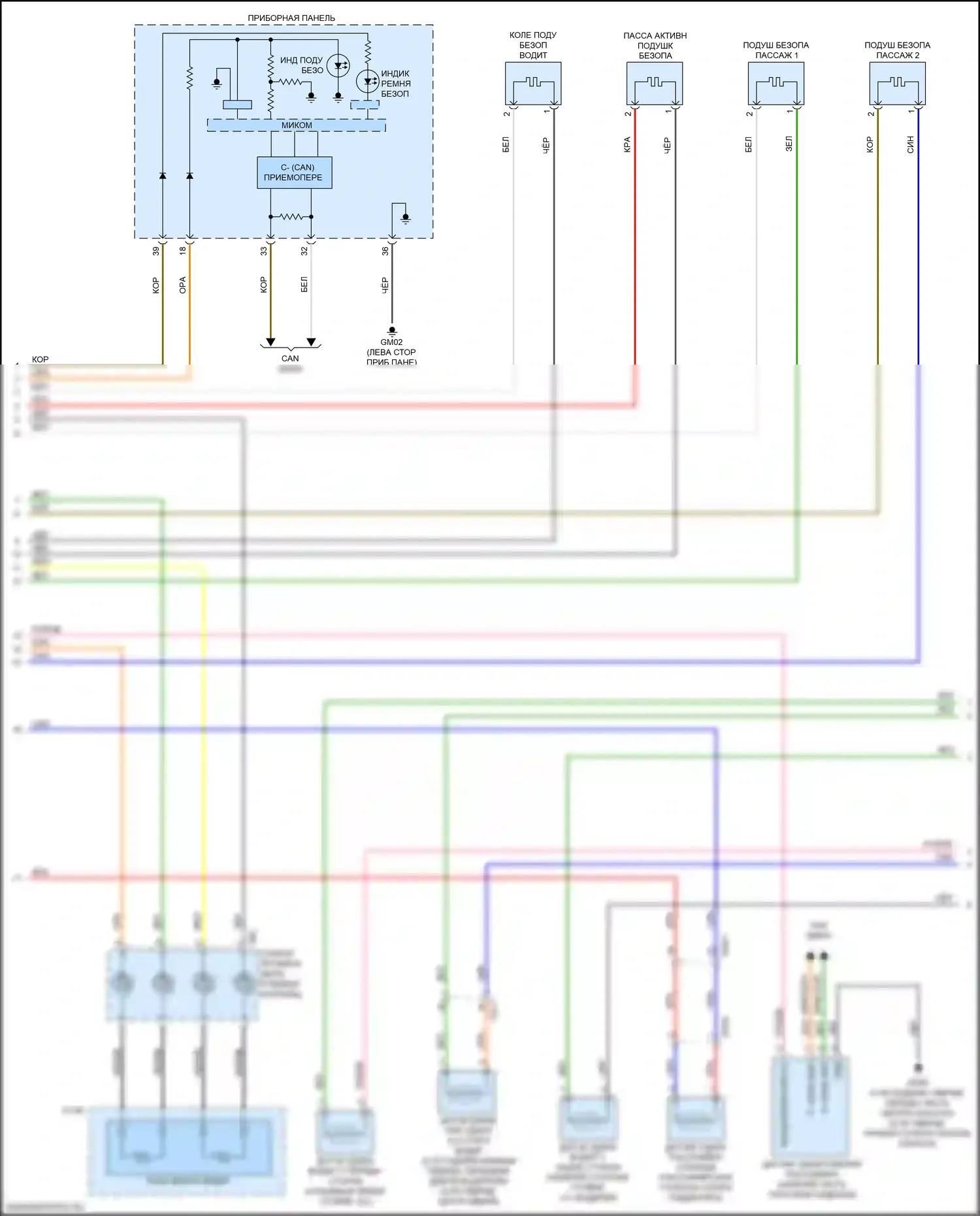 Optima Kia IV (2015-2018): Электросхема подушек безопасности, гибридная (2 из 3) 