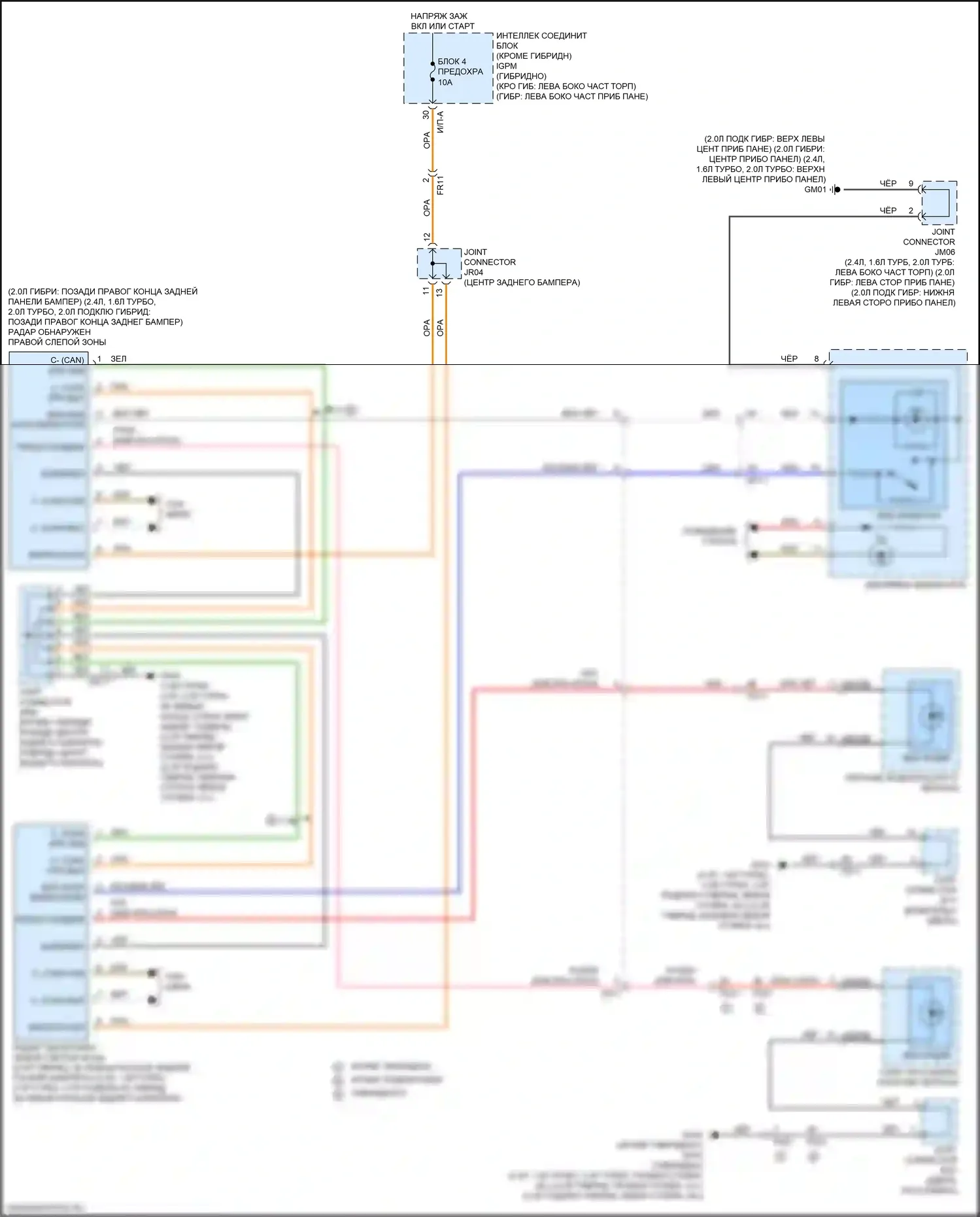 Optima Kia IV (2015-2018): Электросхема информационной системы в слепой зоне 