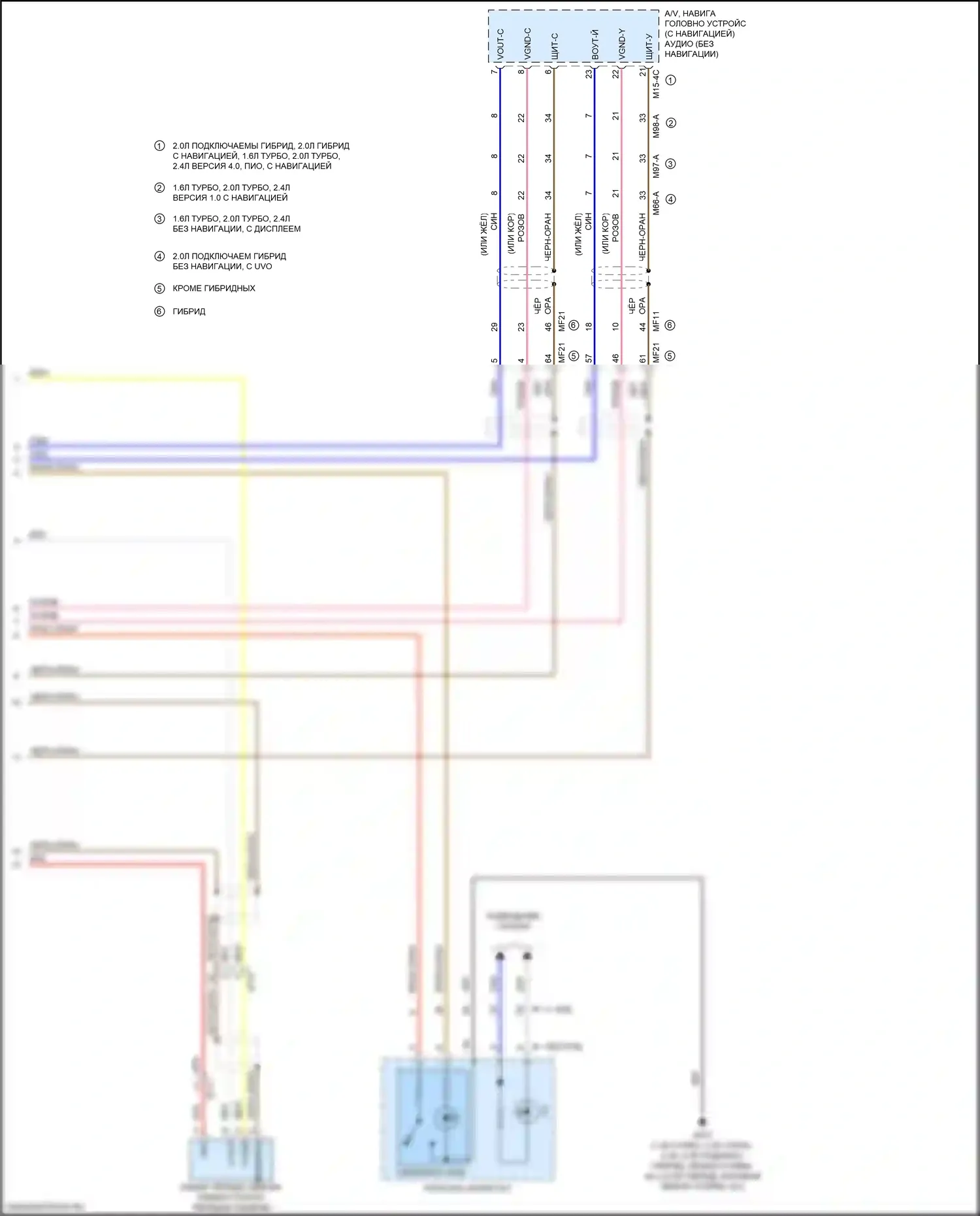 Optima Kia IV (2015-2018): Электросхема монитора кругового обзора (2 из 2) 