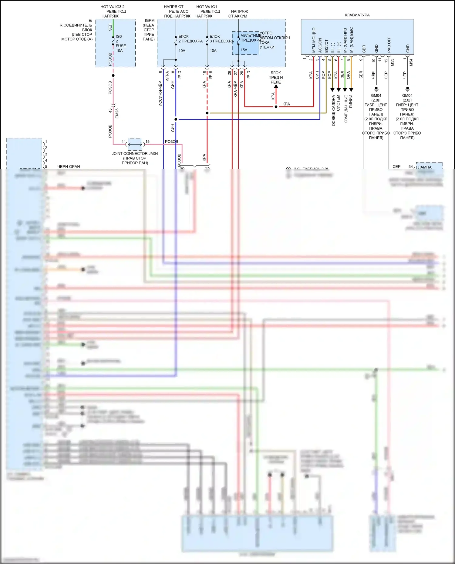 Optima Kia IV (2015-2018): Электросхема навигации, гибрид и подключаемый гибрид (1 из 4) 