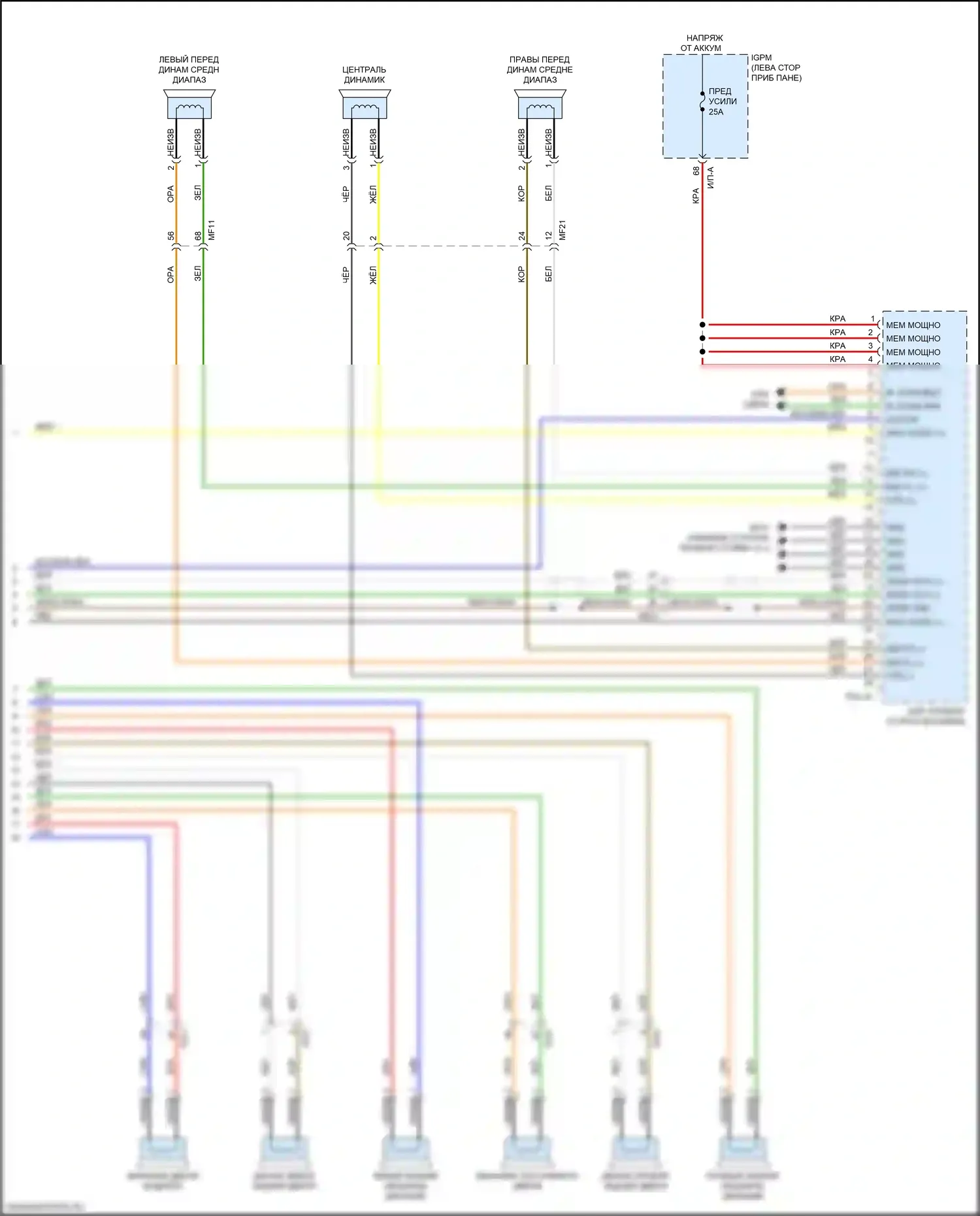Optima Kia IV (2015-2018): Электросхема навигации, гибрид и подключаемый гибрид (4 из 4) 