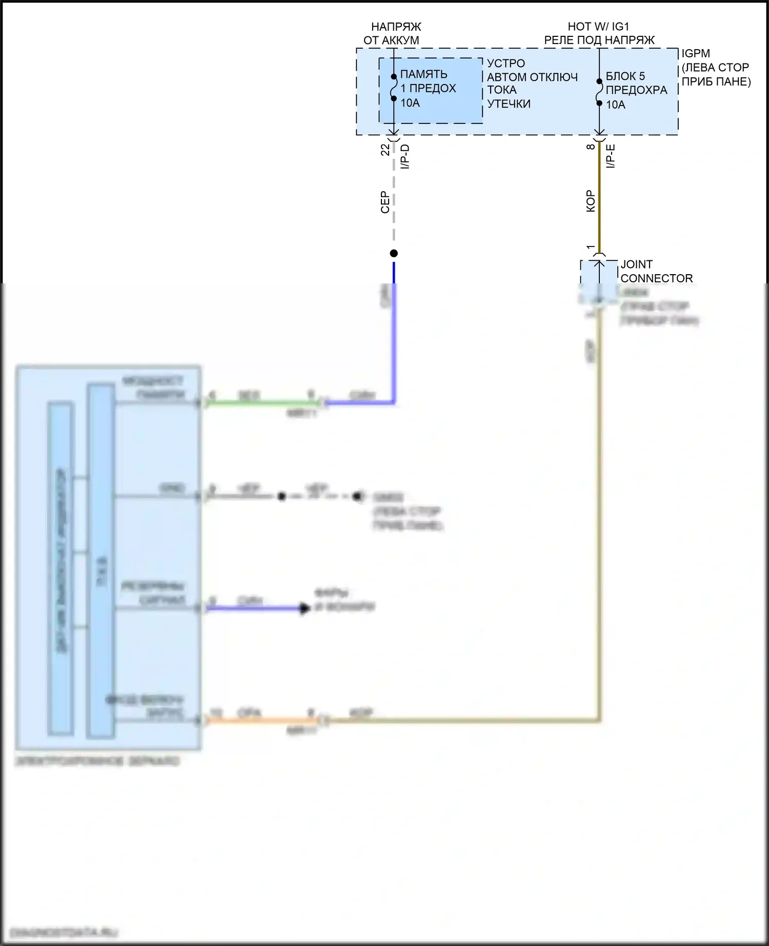 Optima Kia IV (2015-2018): Электрохромная электросхема зеркала, подключаемый гибрид без mts 