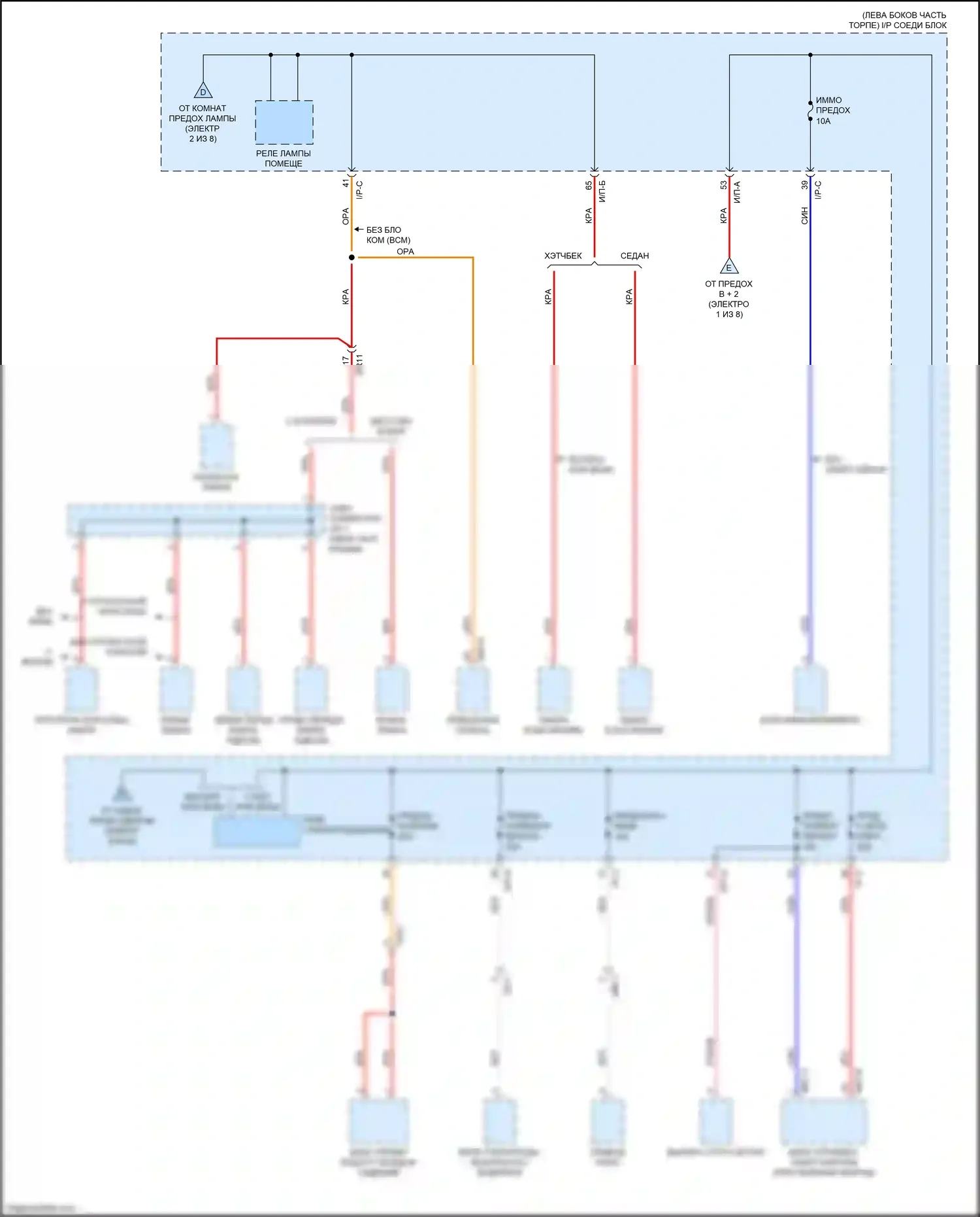 Rio X-Line Kia I (2017-2020): Электросхема блока предохранителей реле (3 из 8) 