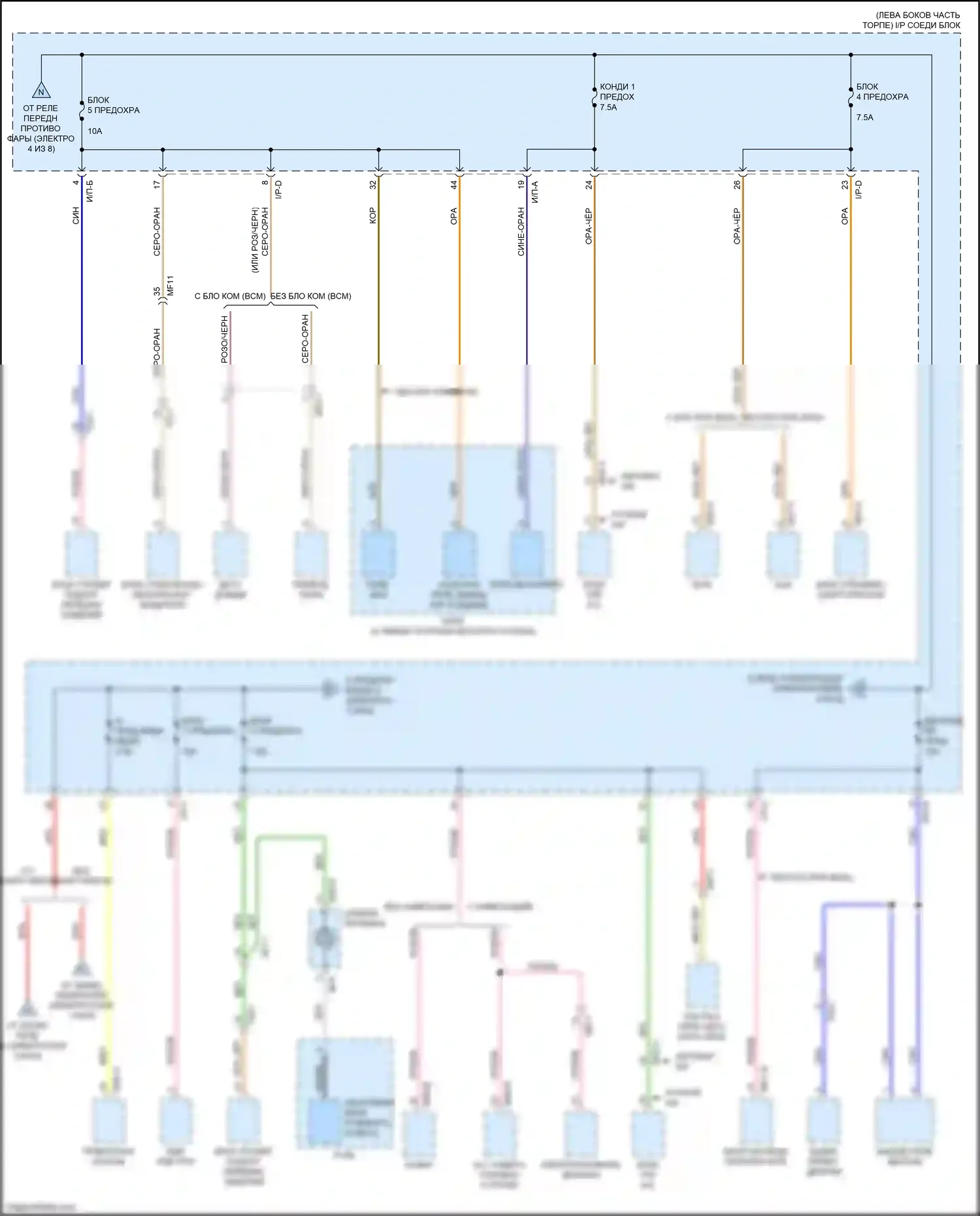 Rio X-Line Kia I (2017-2020): Электросхема блока предохранителей реле (6 из 8) 