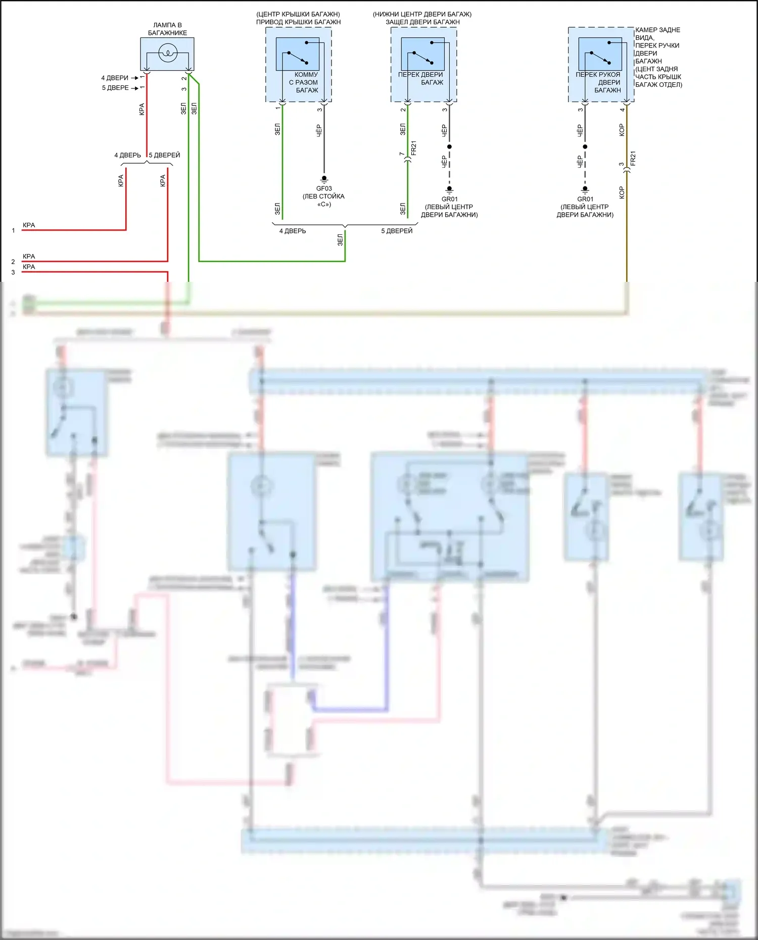 Rio X-Line Kia I (2017-2020): Электросхема освещения салона (2 из 2) 