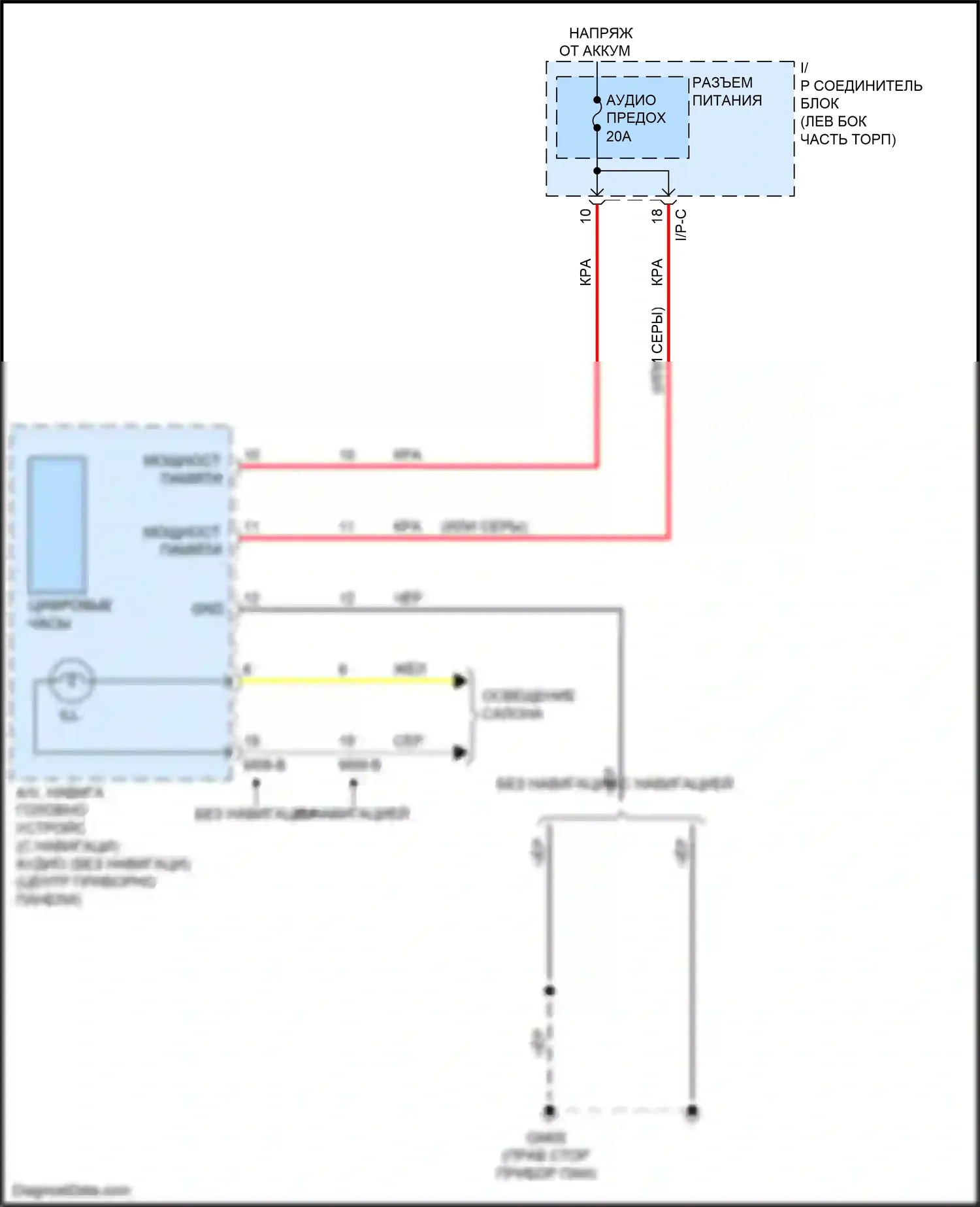 Rio X-Line Kia I (2017-2020): Электросхема часов 