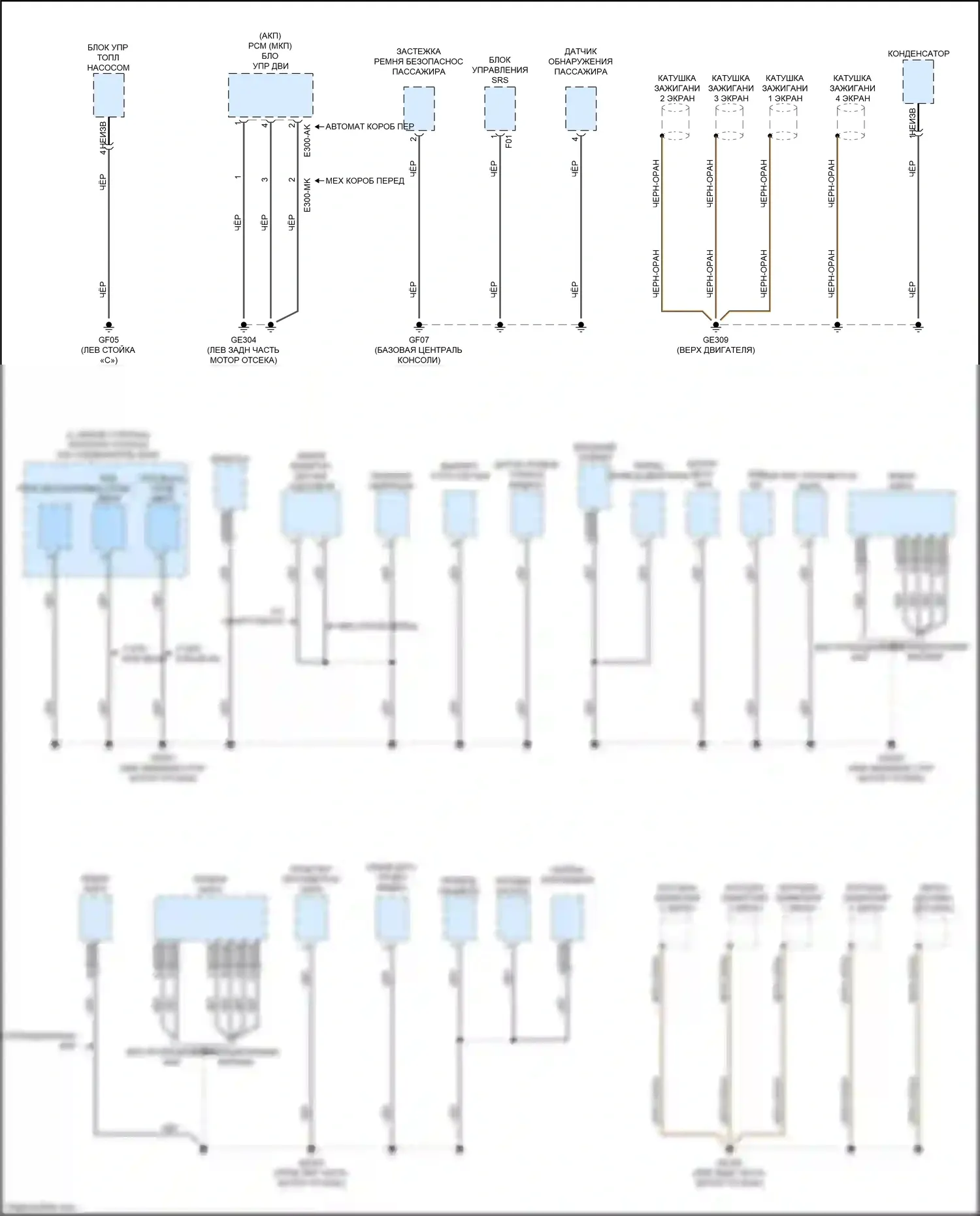 Rio X-Line Kia I (2017-2020): Электросхема точек подключения масс (4 из 4) 