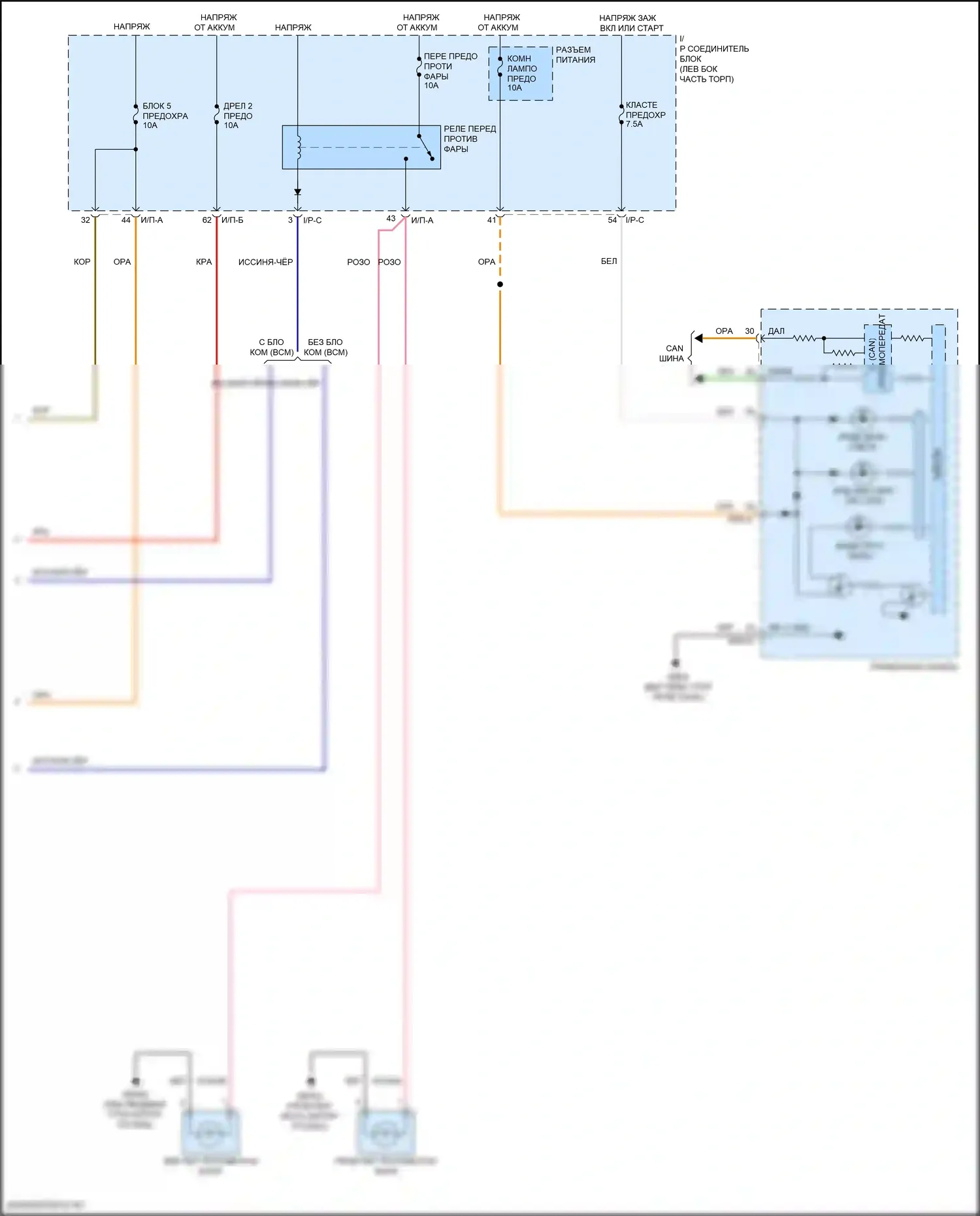 Rio X Kia I (2020-2024): Электросхема фар, без светодиодных фар (3 из 3) 