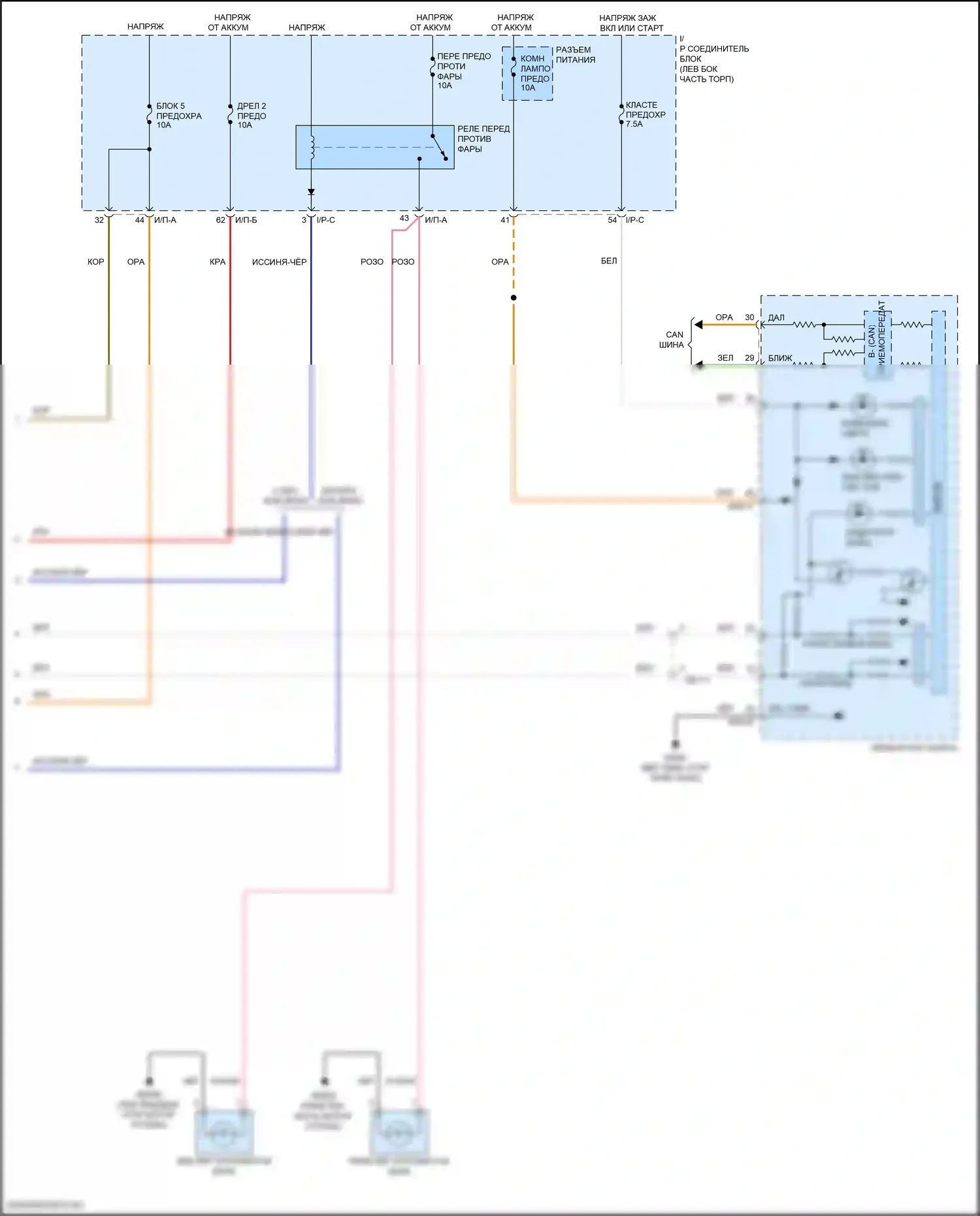 Rio X Kia I (2020-2024): Электросхема фар, со светодиодными фарами (3 из 3) 