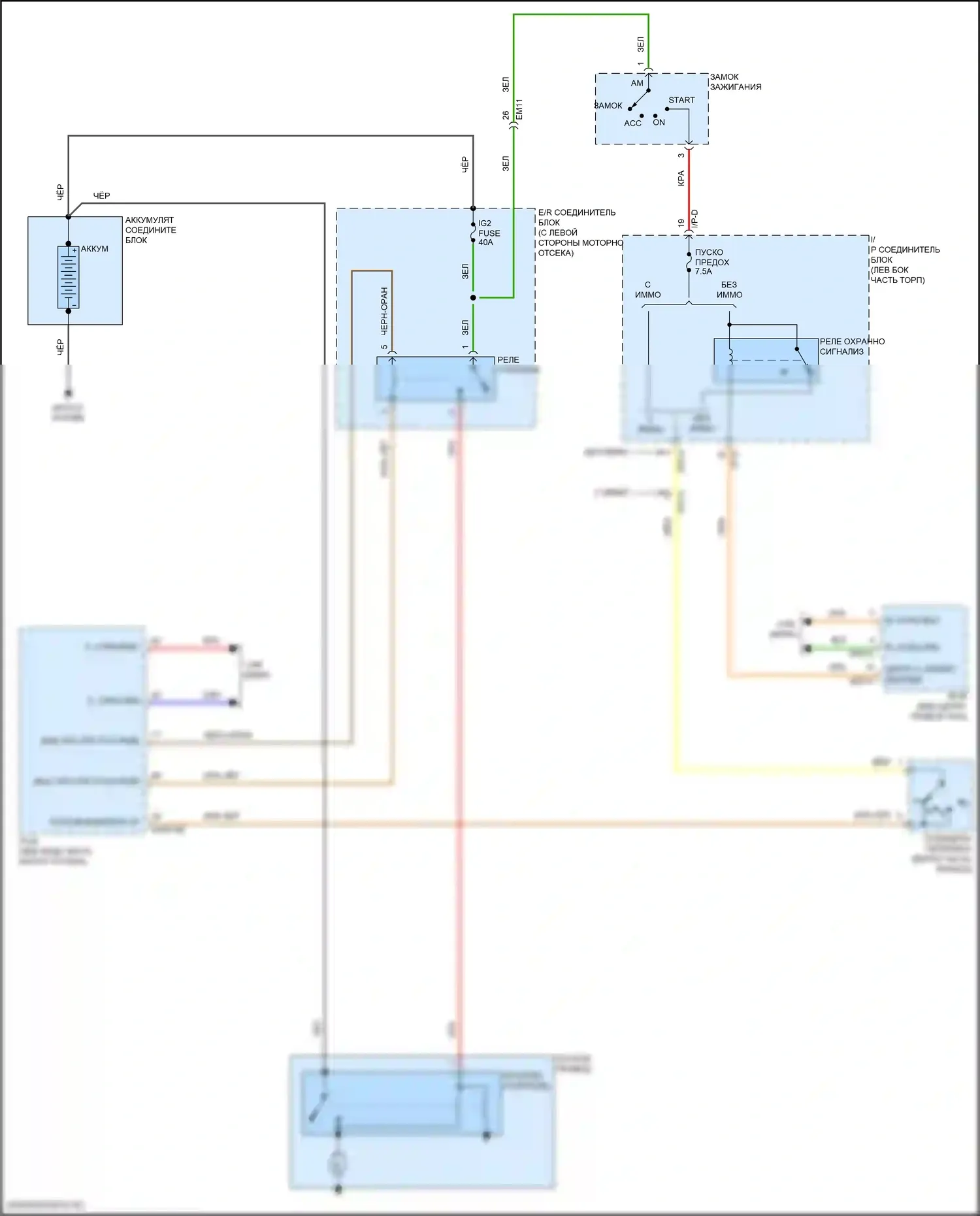 Rio X Kia I (2020-2024): Электросхема стартера, без смарт-ключа 