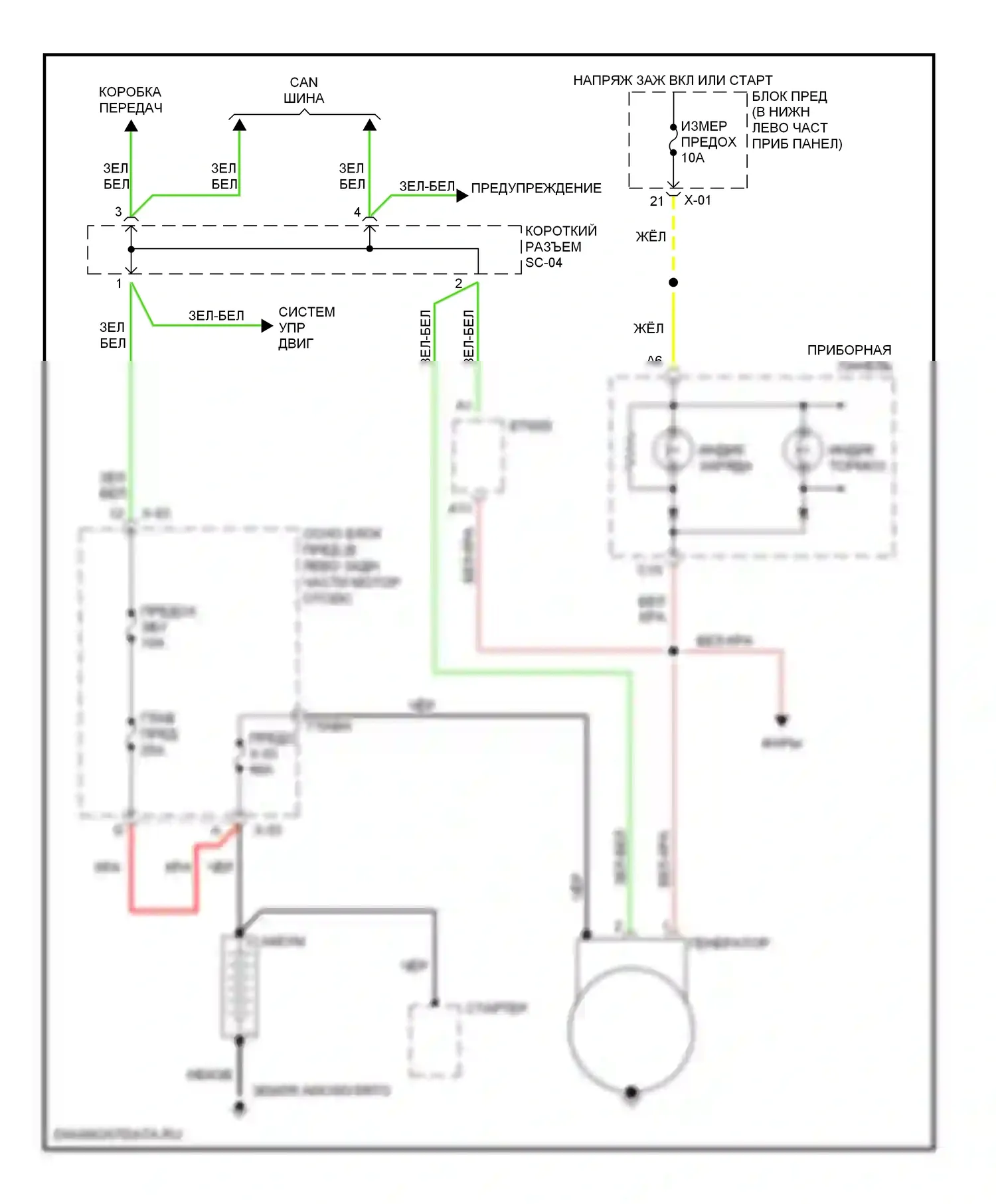 Rio Kia I рестайлинг (2002-2005): Электросхема генератора 