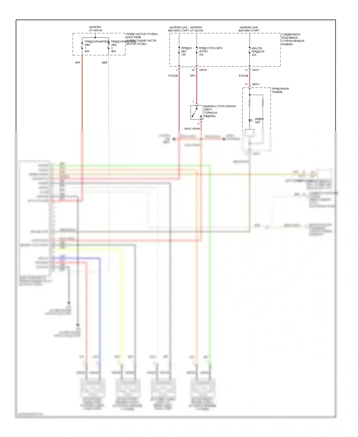 Rio Kia II рестайлинг (2009-2011): Антиблокировочная система abs электросхема 