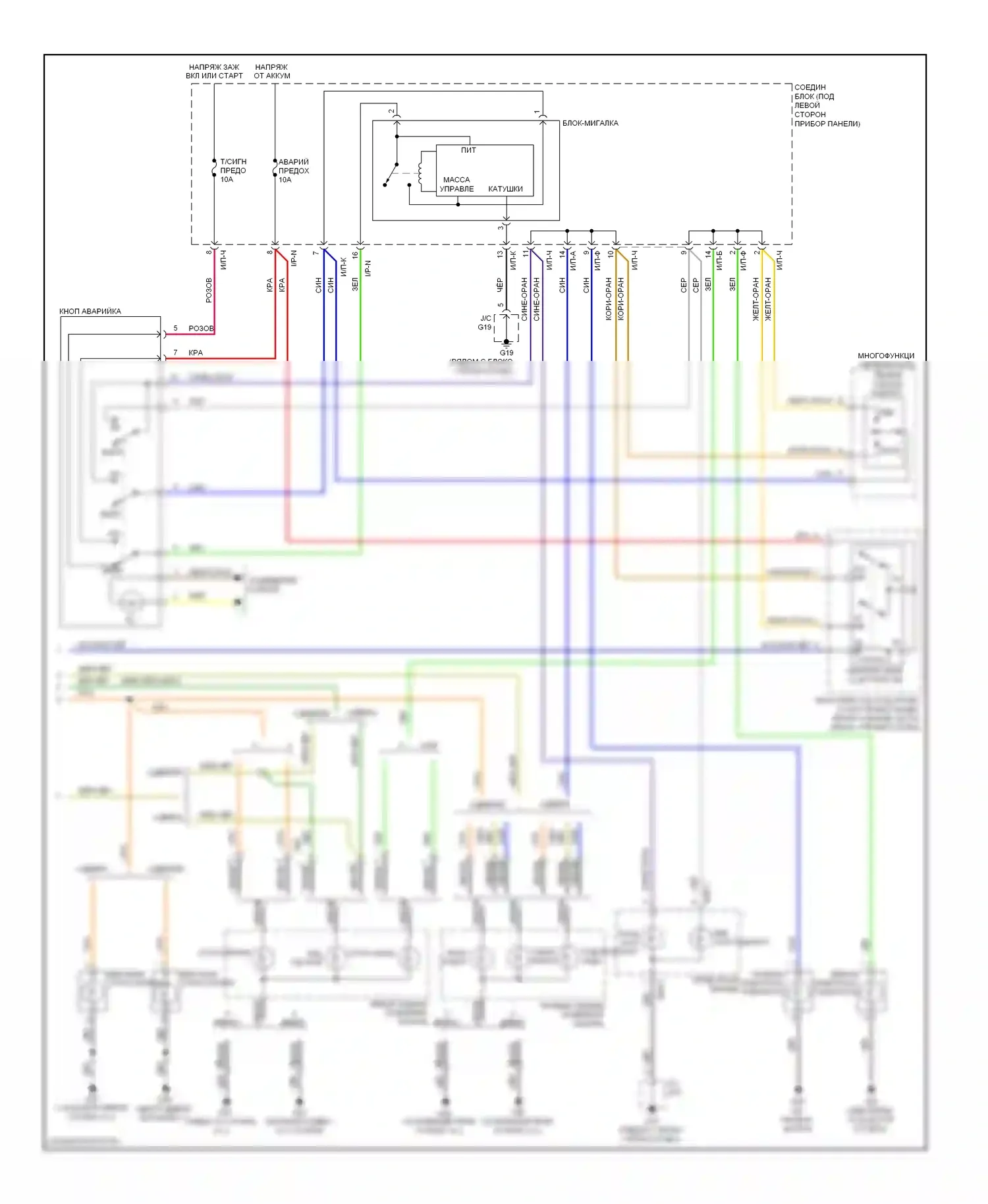 Rio Kia II рестайлинг (2009-2011): Электросхема фар и фонарей (2 из 2) 