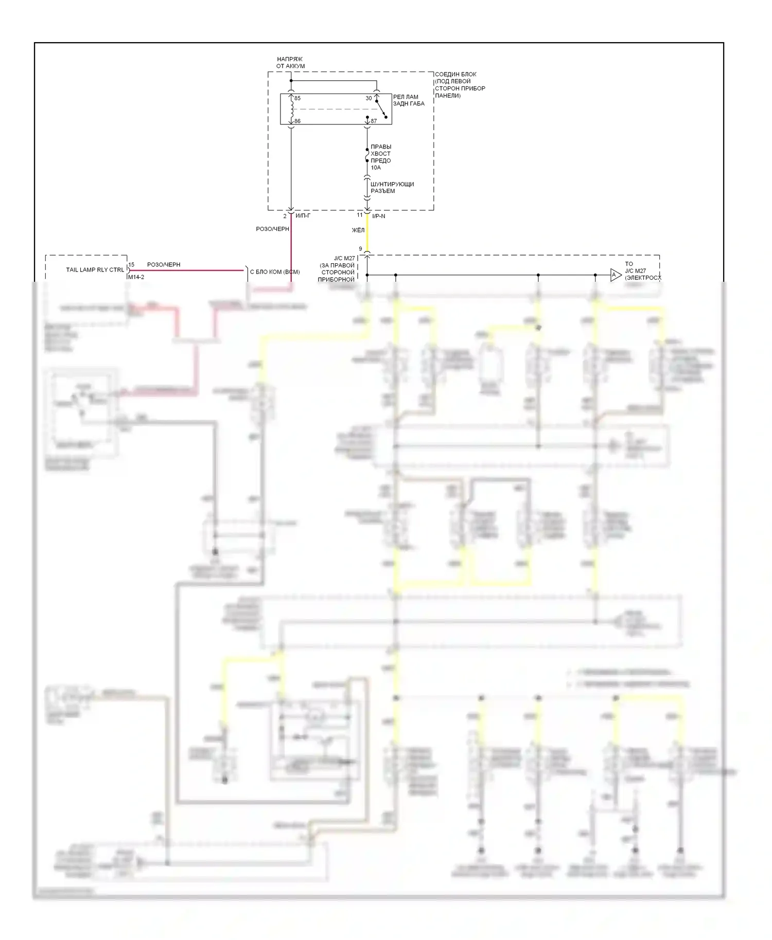 Rio Kia II рестайлинг (2009-2011): Электросхема подсветки приборной панели 