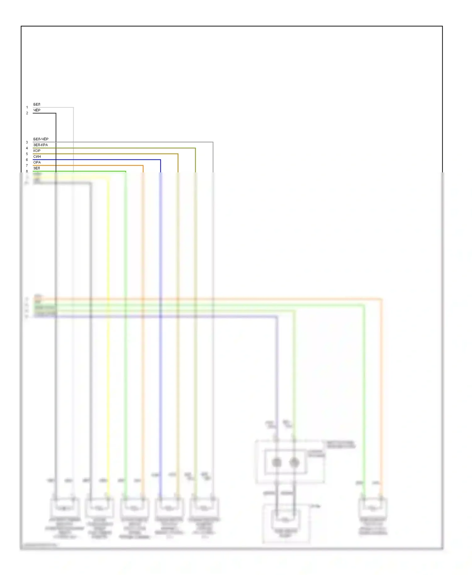 Rio Kia II рестайлинг (2009-2011): Электросхема подушек безопасности с обесточиванием (2 из 2) 
