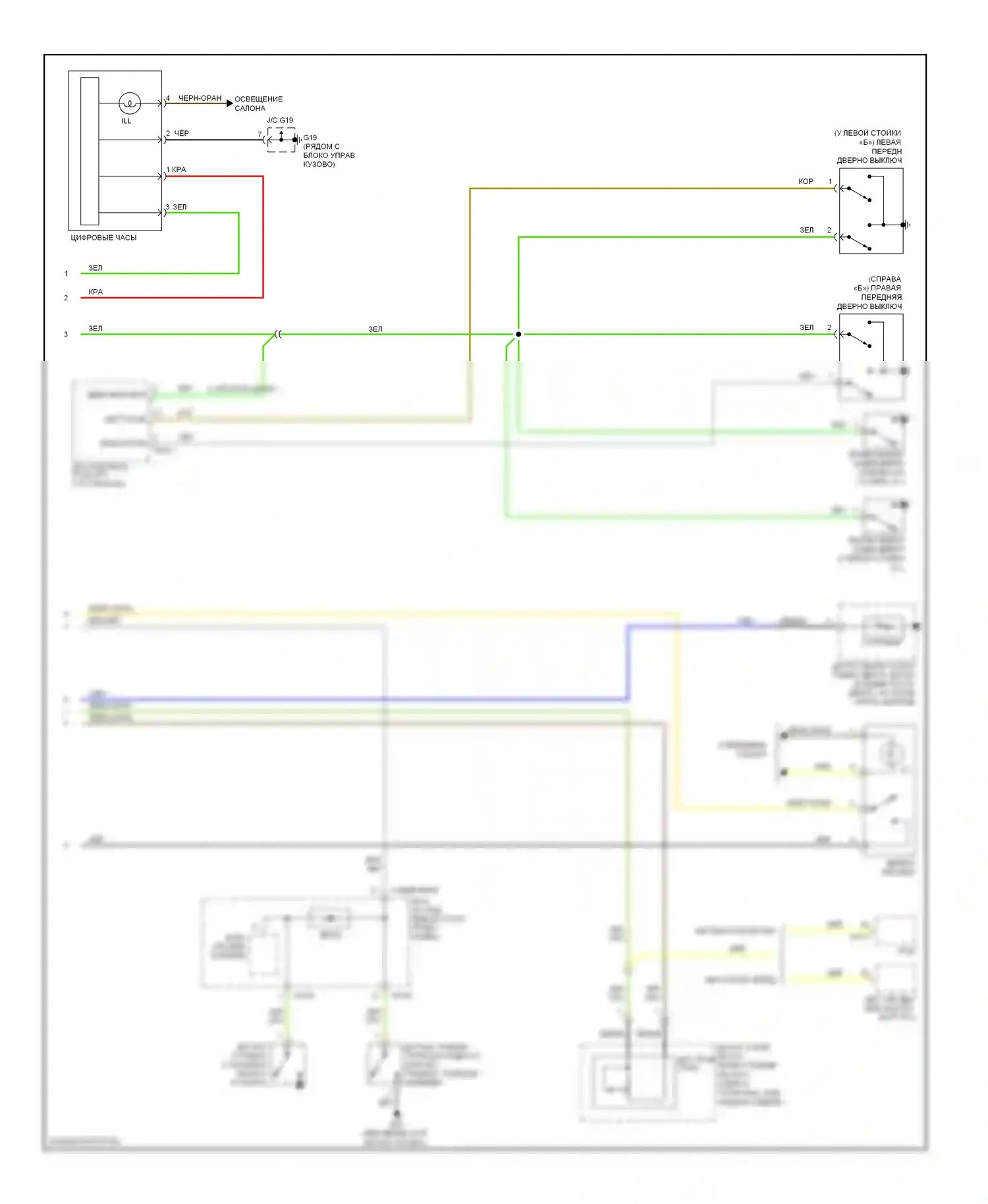 Rio Kia II рестайлинг (2009-2011): Электросхема приборной панели (2 из 2) 