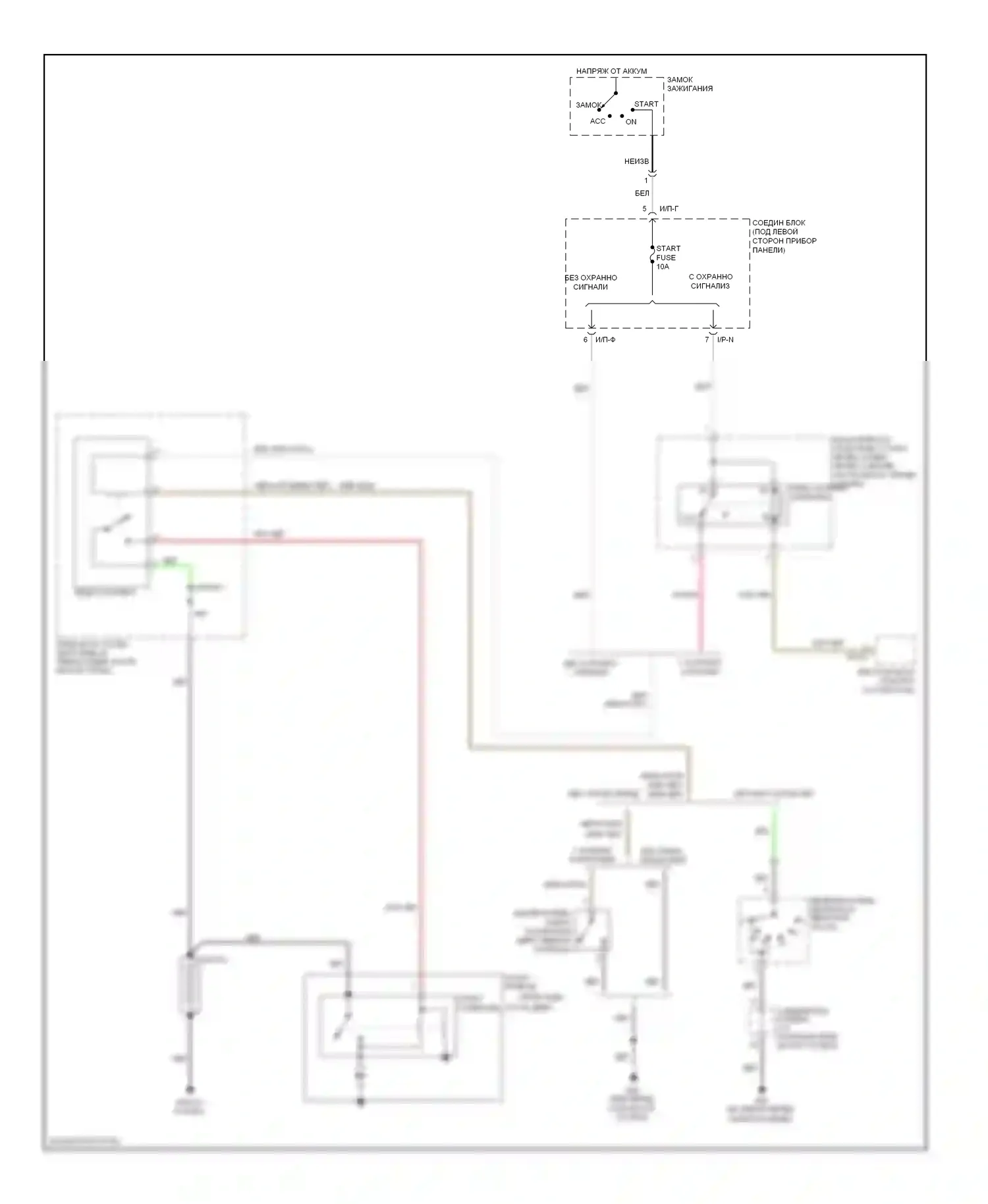 Rio Kia II рестайлинг (2009-2011): Электросхема стартера 