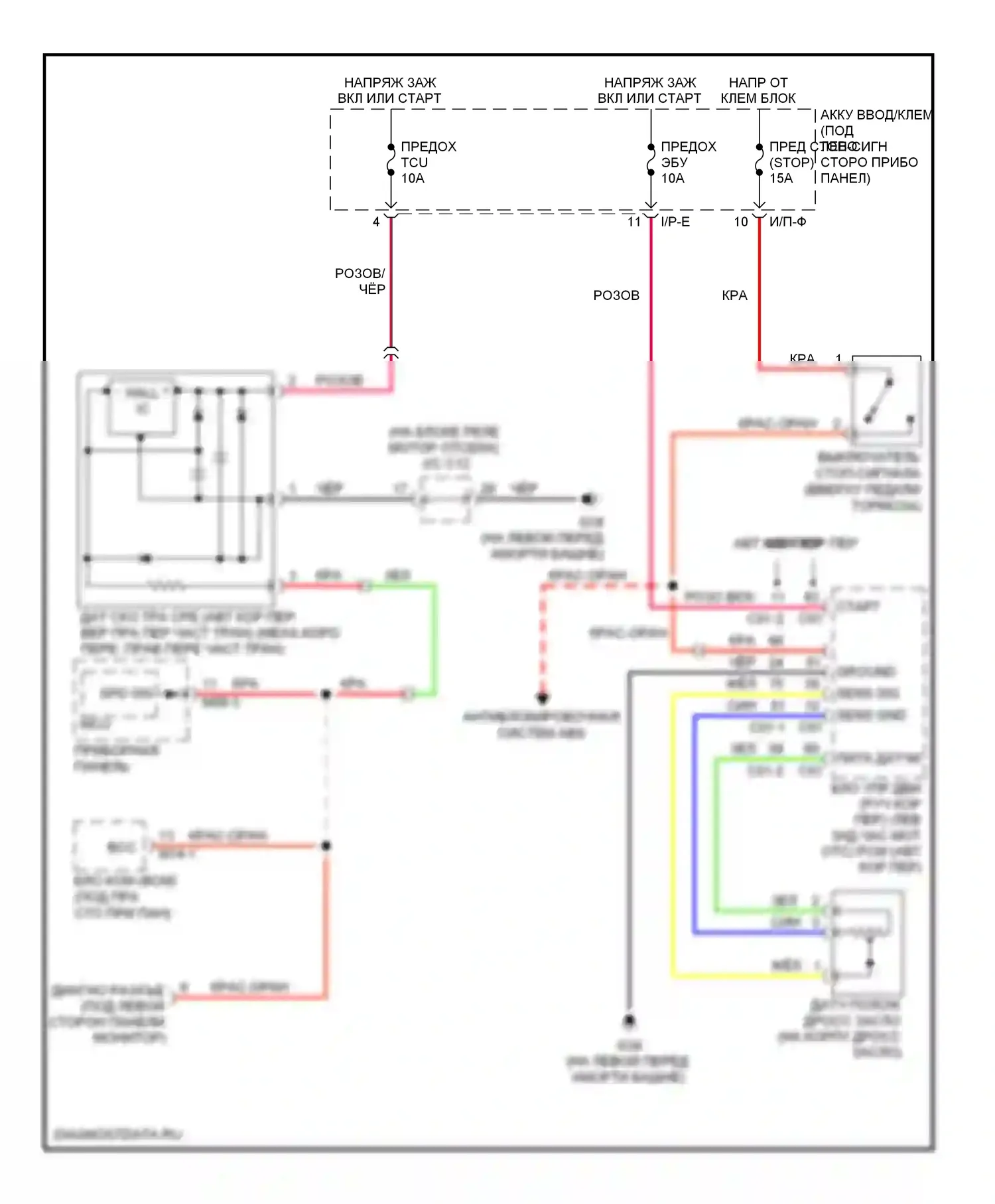 Rio Kia II (2005-2009): Электросхема круиз-контроля 