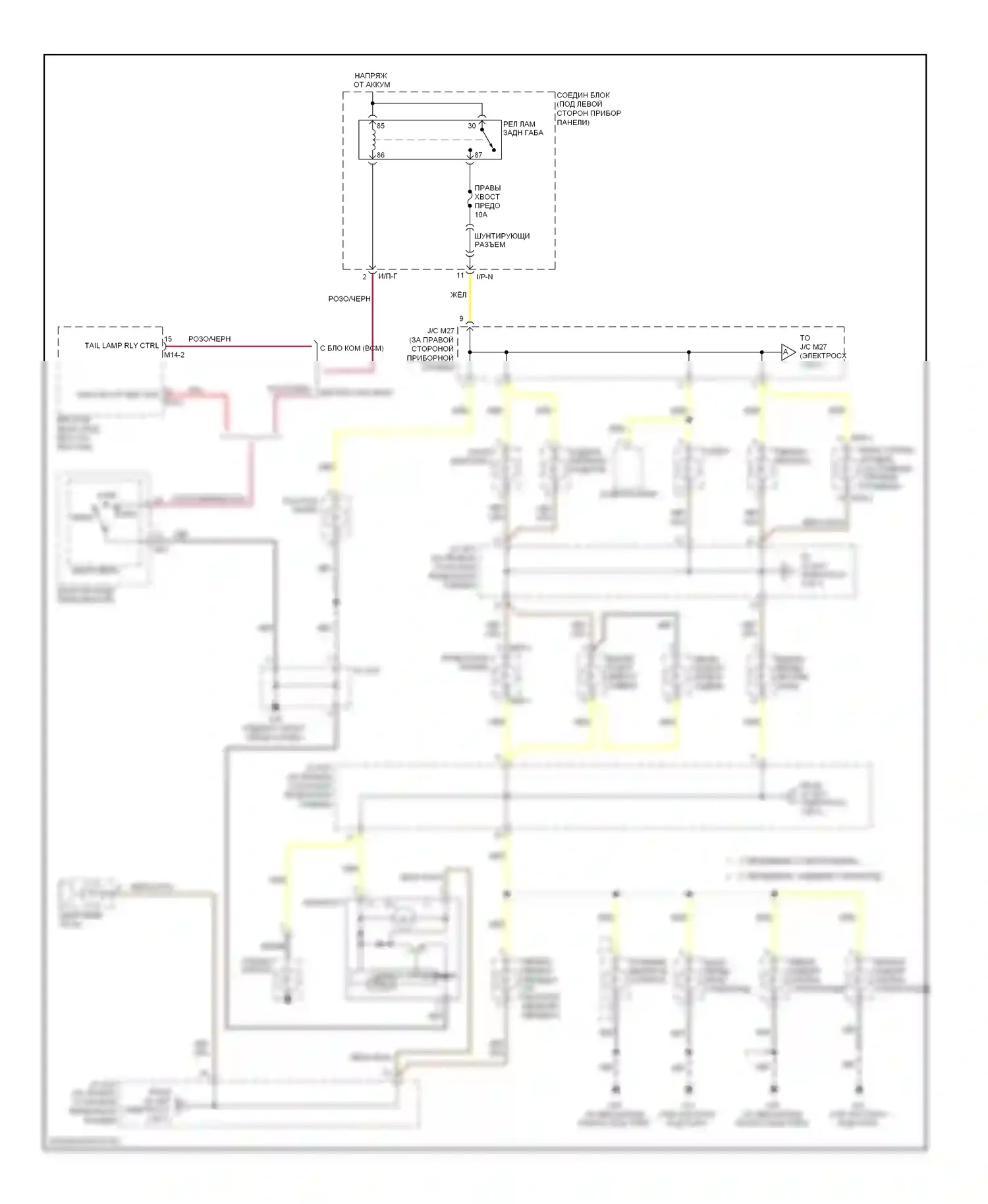 Rio Kia II (2005-2009): Электросхема подсветки приборной панели 