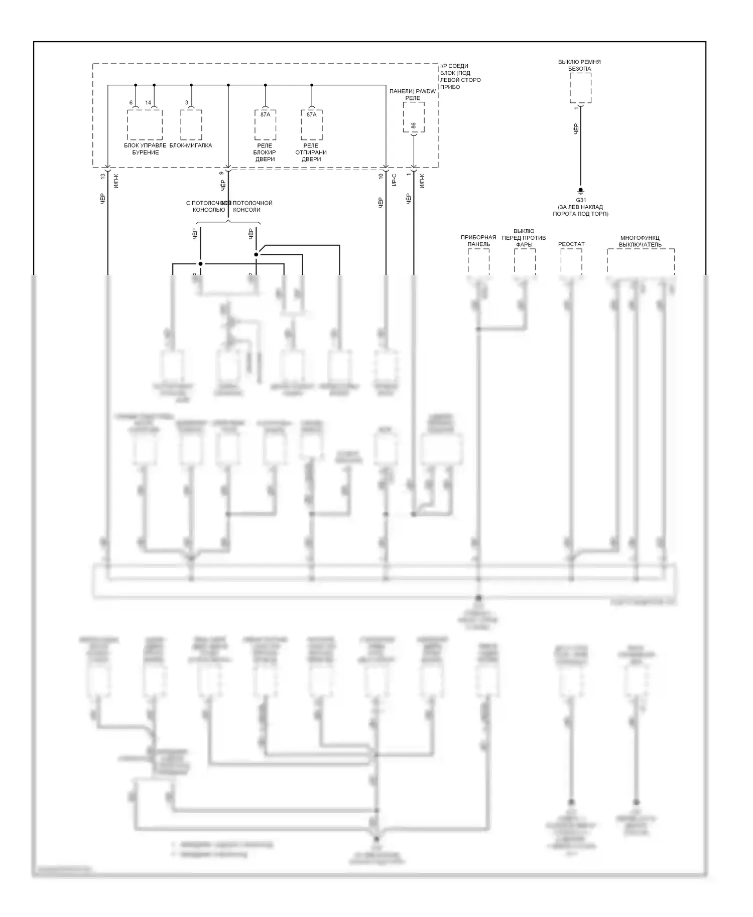 Rio Kia II (2005-2009): Электросхема точек подключения масс (2 из 3) 