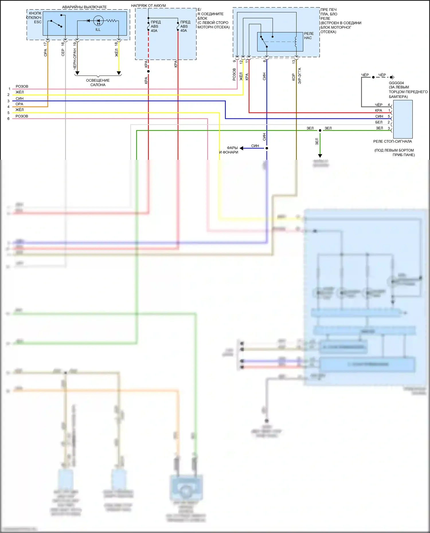 Rio Kia III рестайлинг (2015-2017): Антиблокировочная система abs электросхема (2 из 2) 