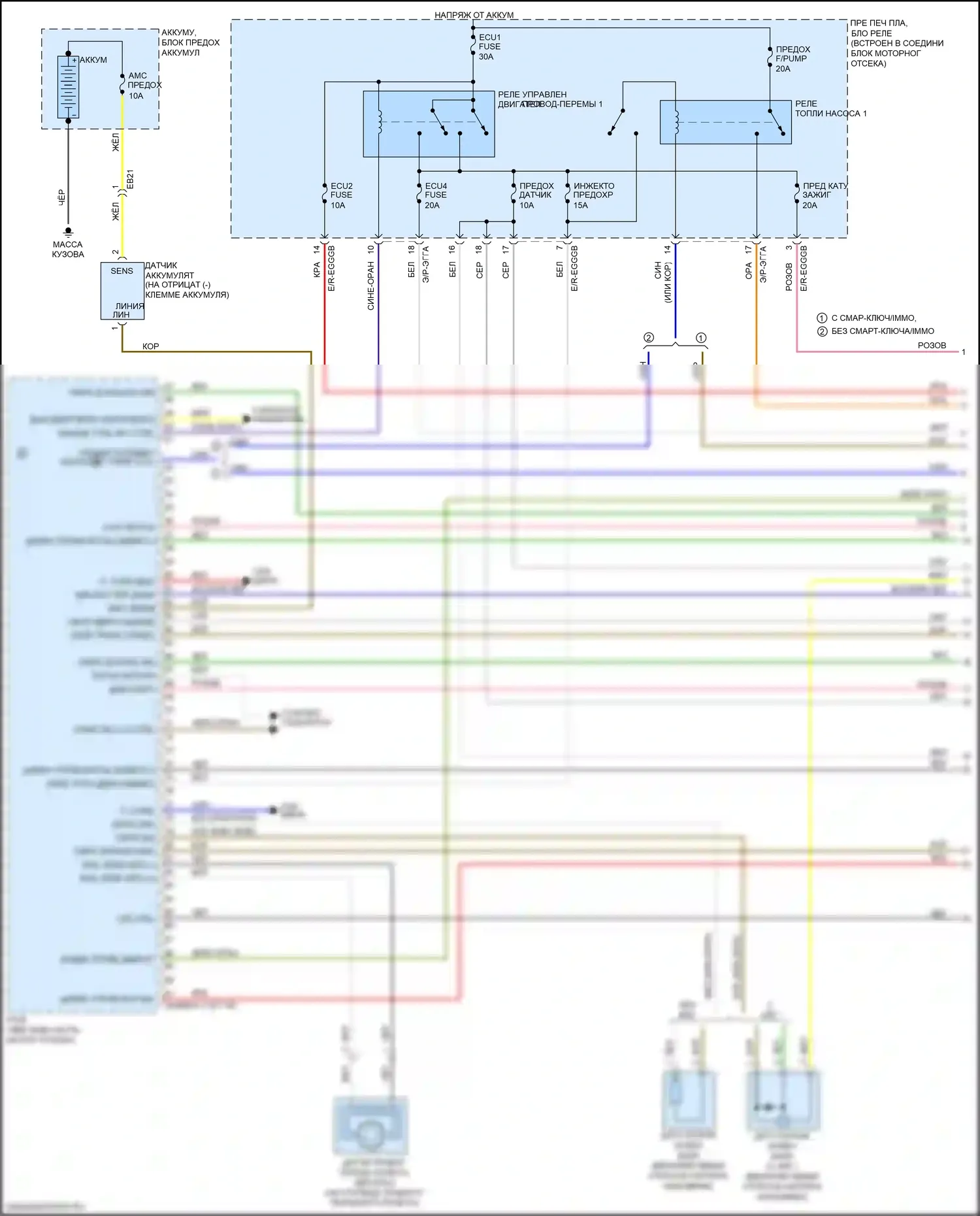 Rio Kia III рестайлинг (2015-2017): Электросхема двигателя 1.6l, электросхема управления mfi, автоматическая коробка передач (1 из 7) 