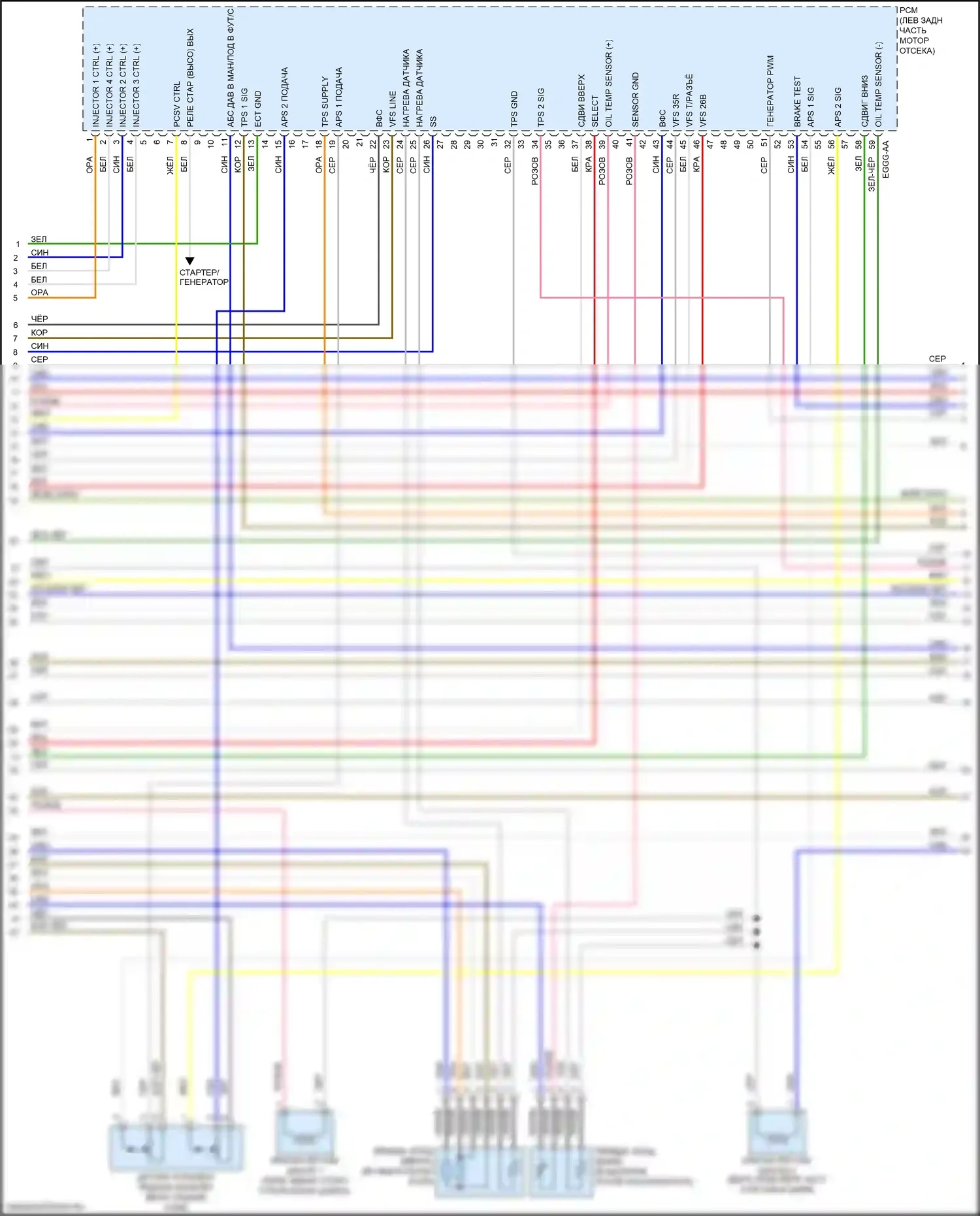 Rio Kia III рестайлинг (2015-2017): Электросхема двигателя 1.6l, электросхема управления mfi, автоматическая коробка передач (5 из 7) 