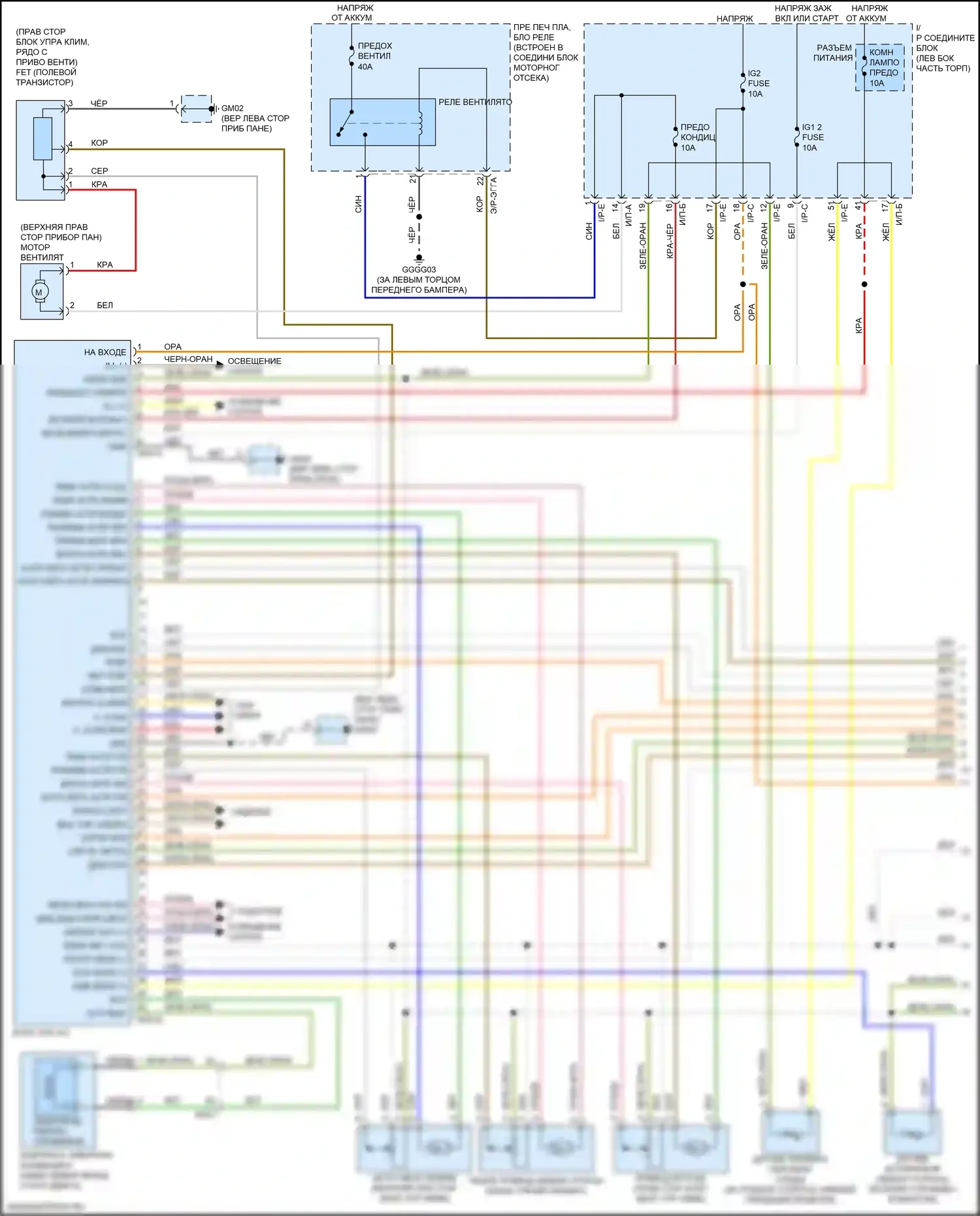 Rio Kia III рестайлинг (2015-2017): Электросхема климат контроля (1 из 2) 
