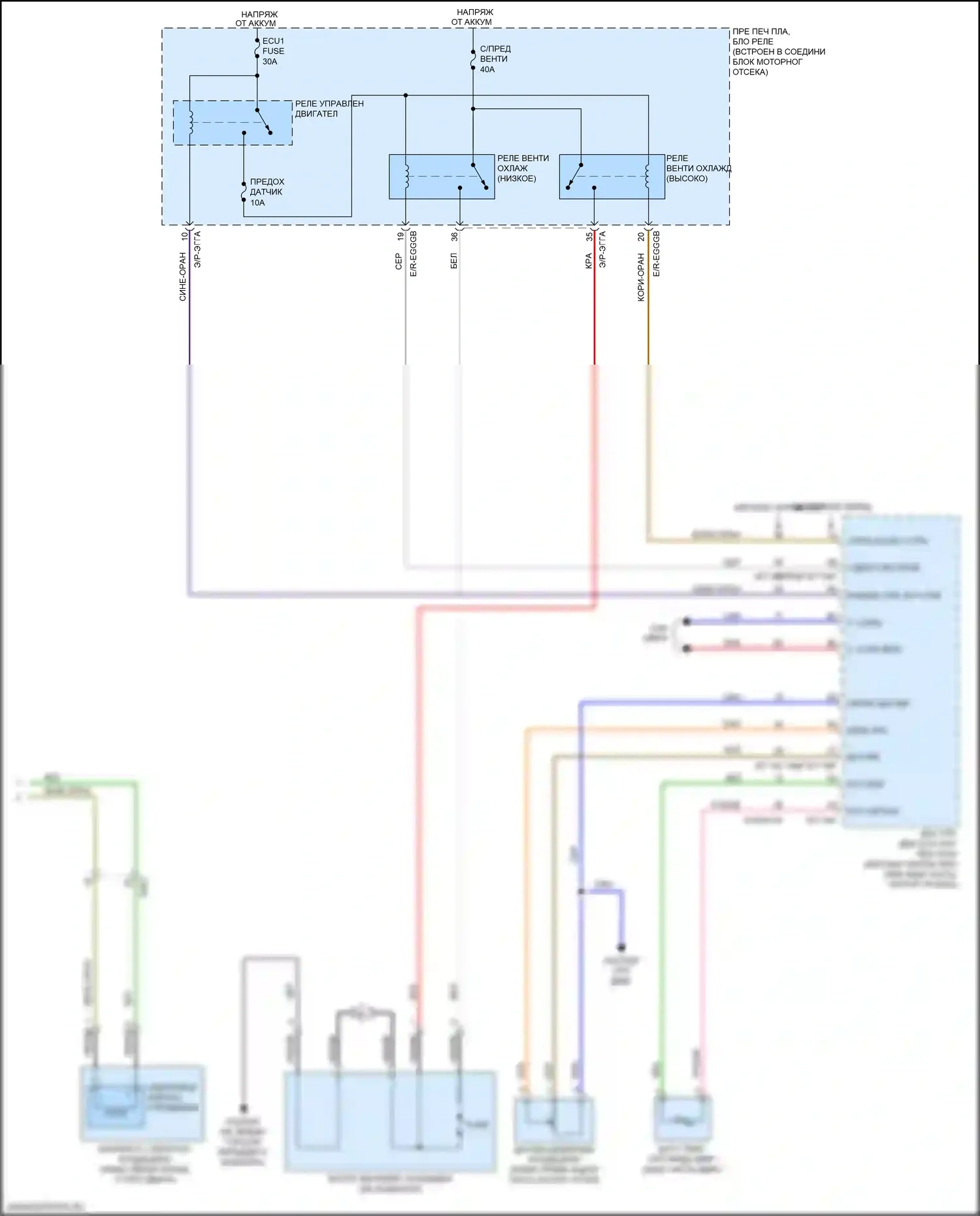 Rio Kia III рестайлинг (2015-2017): Электросхема ручного кондиционера (2 из 2) 