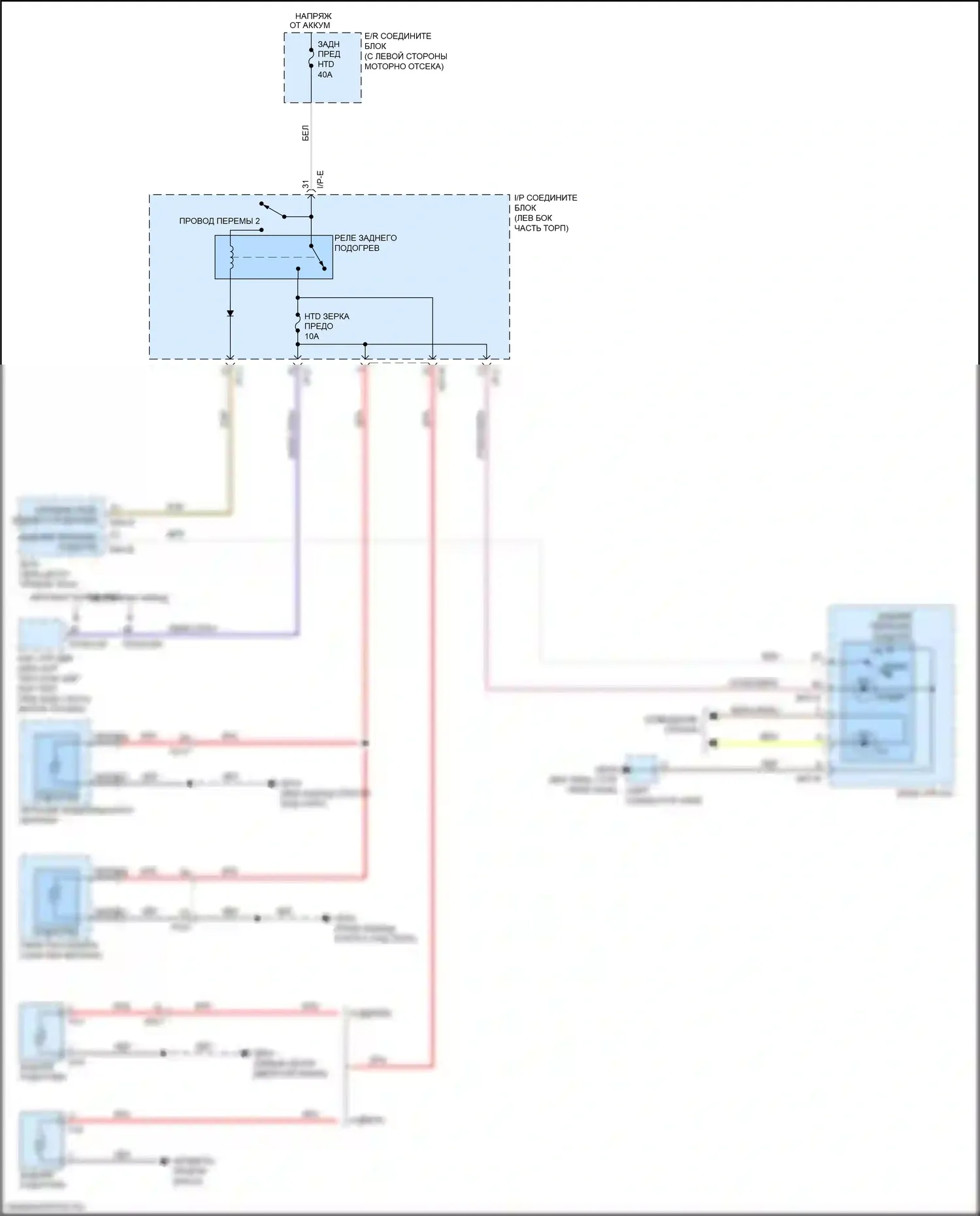 Rio Kia III рестайлинг (2015-2017): Электросхема подогрева стекол, ручной кондиционер 