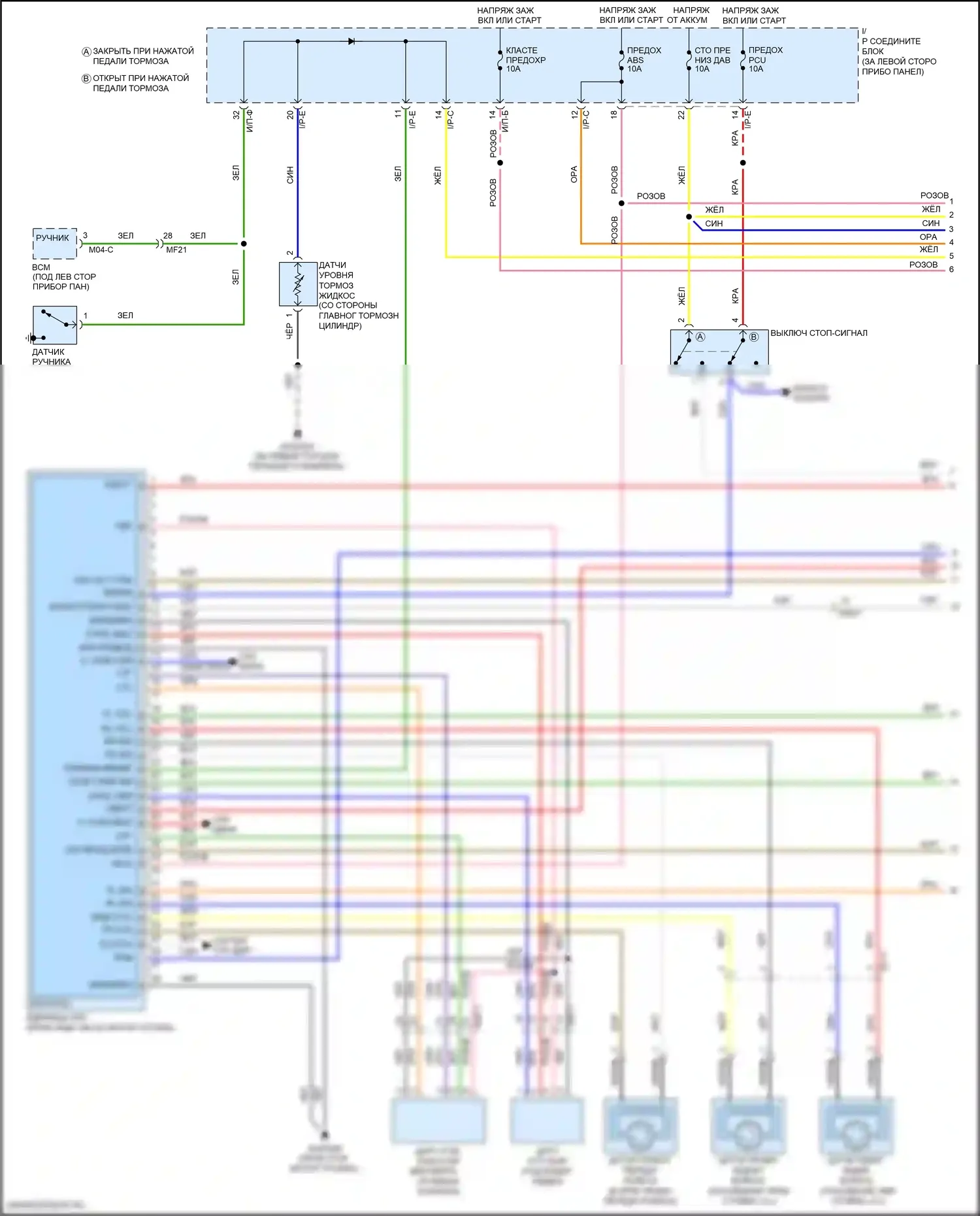 Rio Kia III (2011-2015): Антиблокировочная система abs электросхема (1 из 2) 