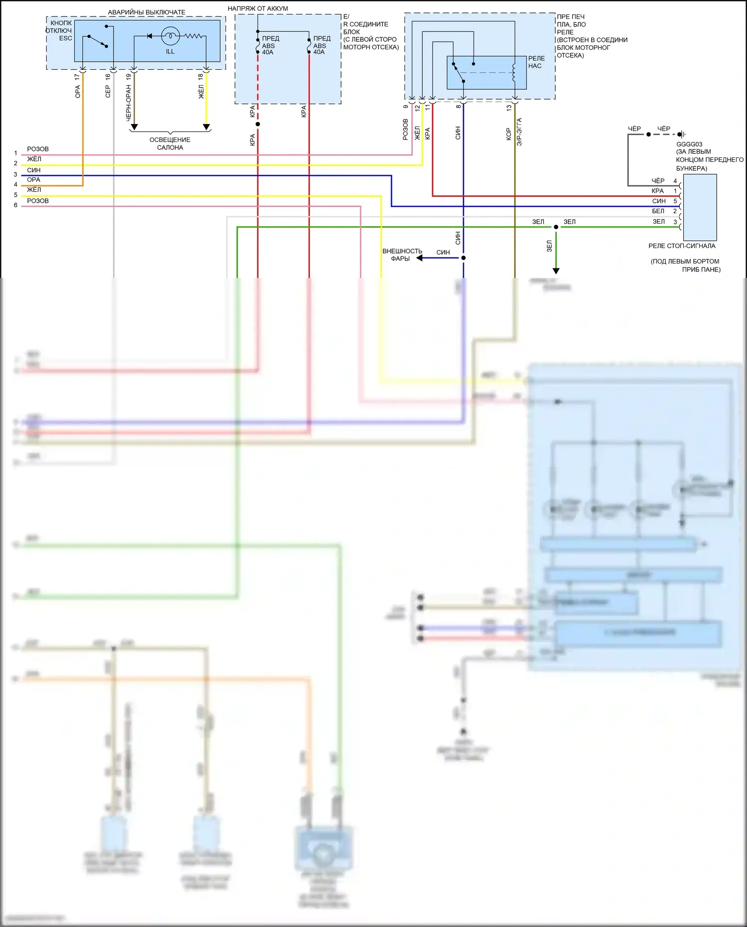 Rio Kia III (2011-2015): Антиблокировочная система abs электросхема (2 из 2) 