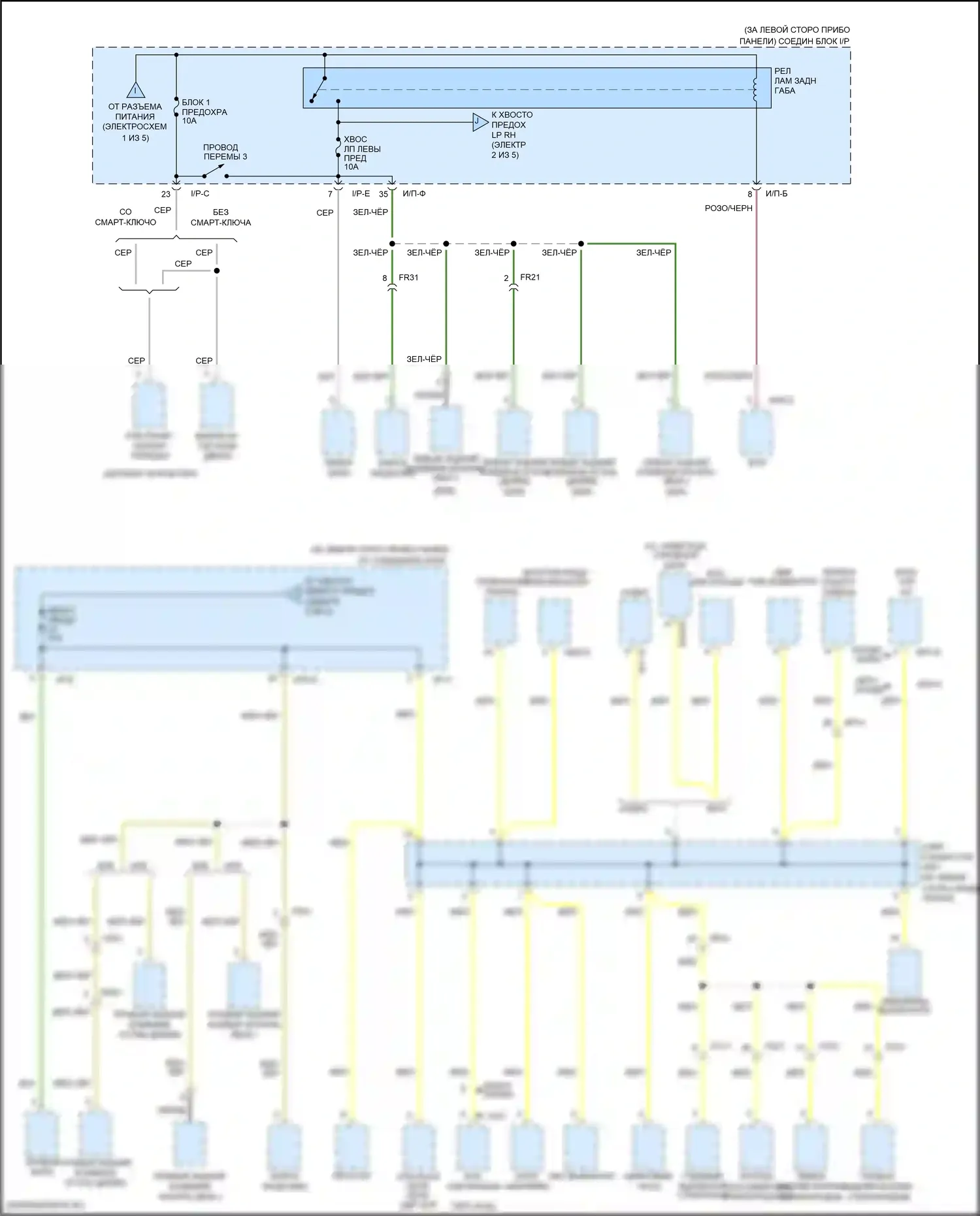Rio Kia III (2011-2015): Электросхема блока предохранителей реле (2 из 5) 