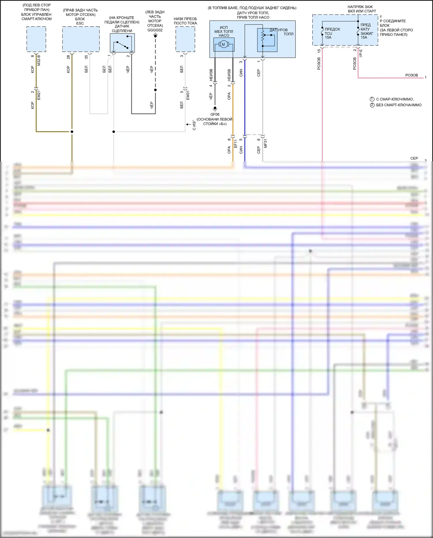 Rio Kia III (2011-2015): Электросхема двигателя 1.6l, электросхема управления mfi, ручной коробки передач (2 из 5) 