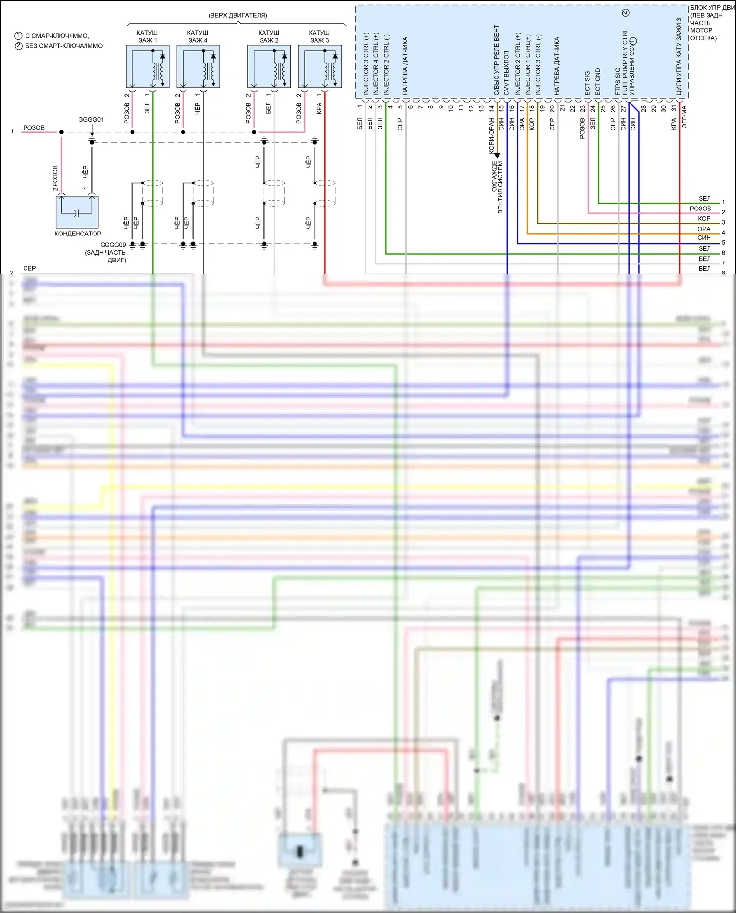 Rio Kia III (2011-2015): Электросхема двигателя 1.6l, электросхема управления mfi, ручной коробки передач (3 из 5) 