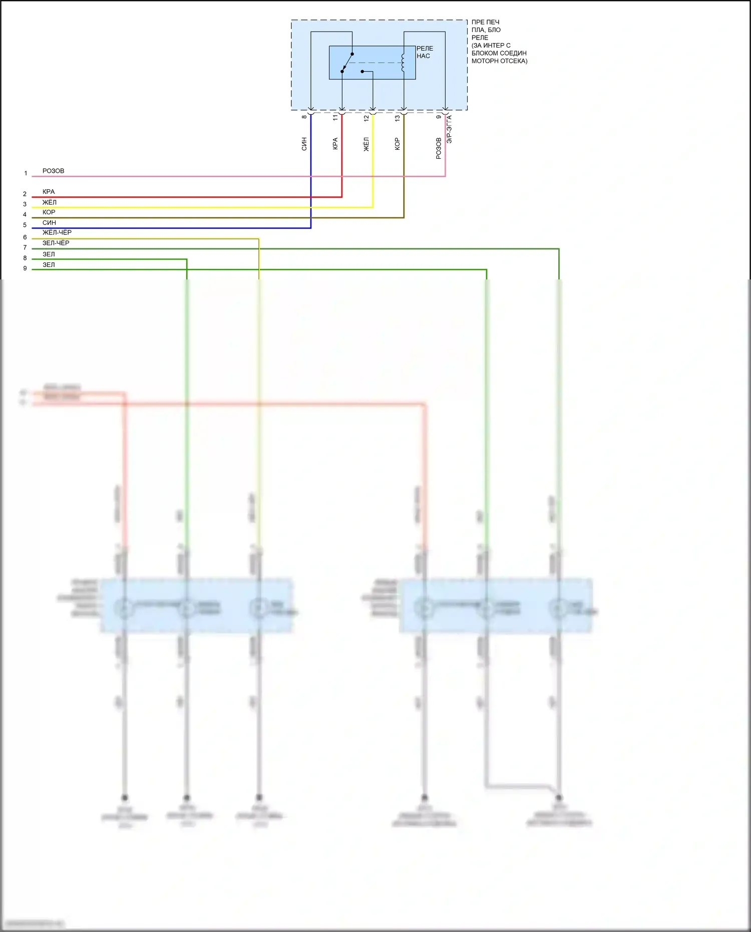 Rio Kia III (2011-2015): Фары и фонари электросхема, 5 дверей (3 из 3) 