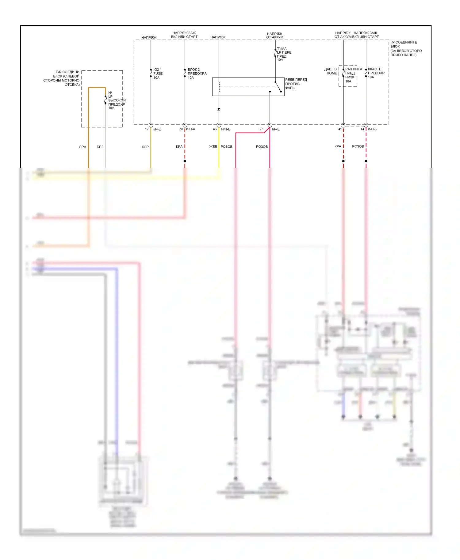 Rio Kia III (2011-2015): Электросхема фар, с дрелью (2 из 2) 