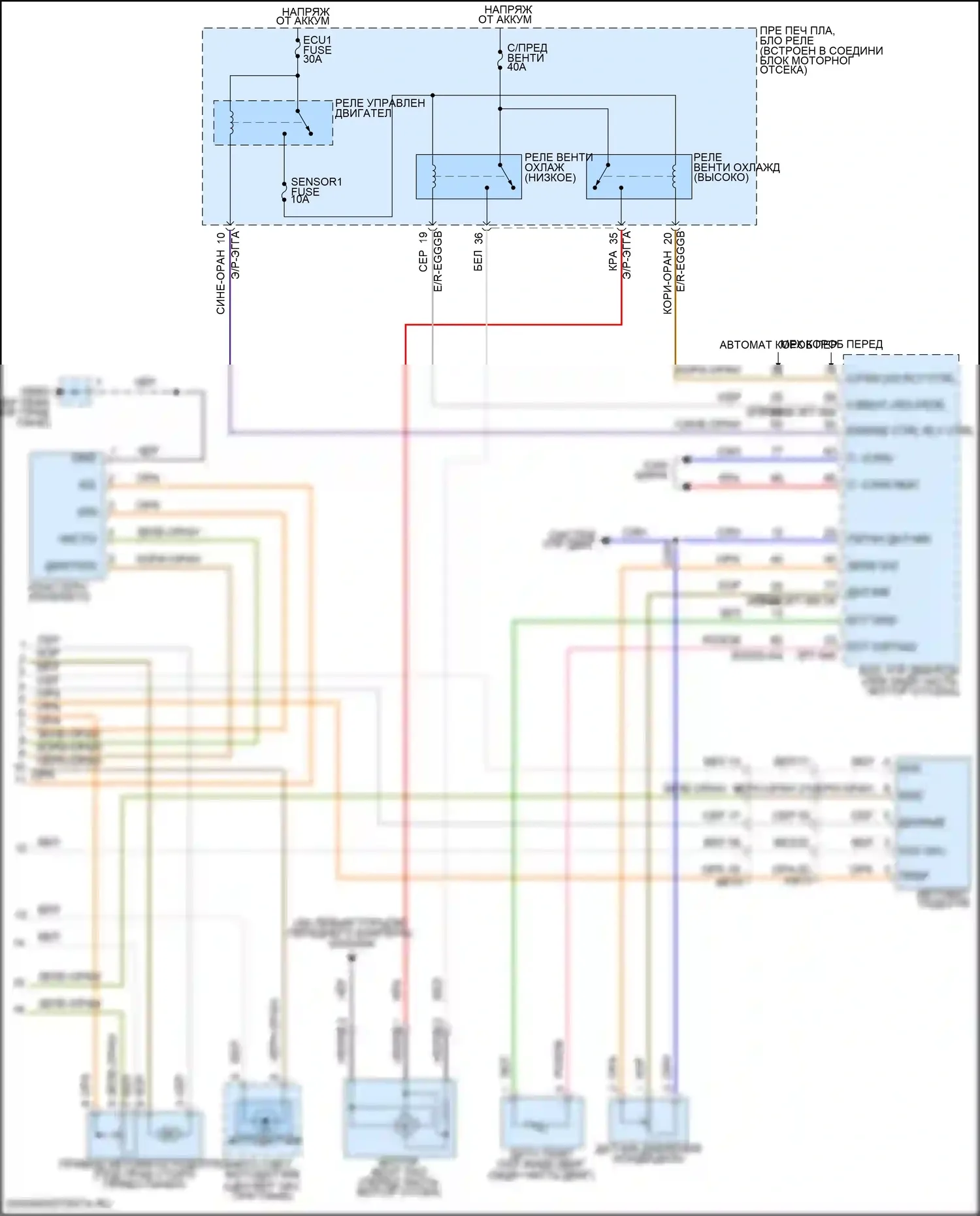 Rio Kia III (2011-2015): Электросхема климат контроля (2 из 2) 