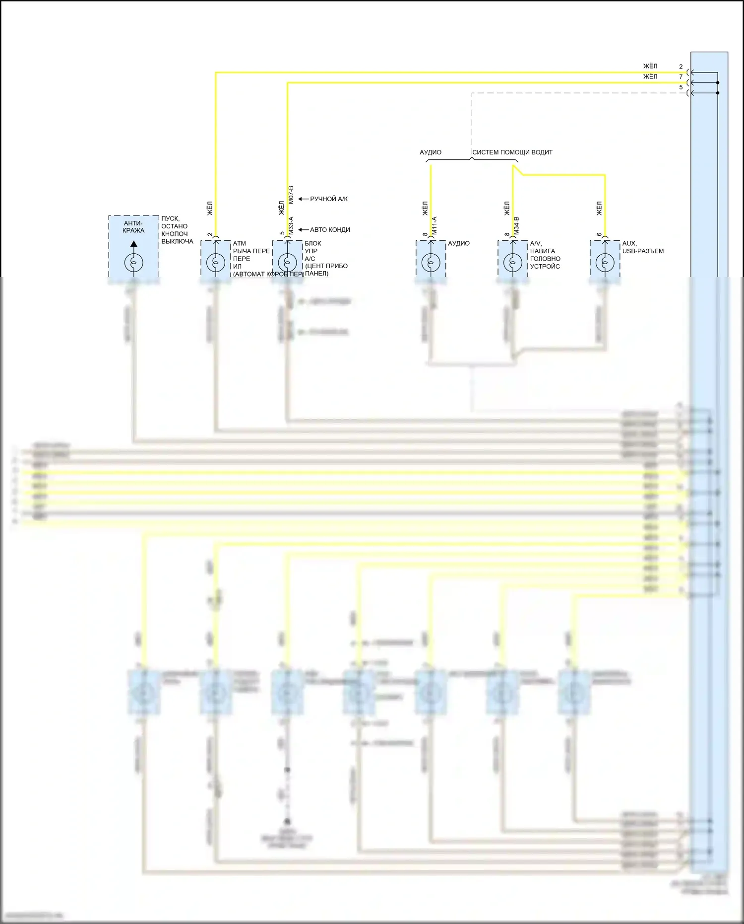 Rio Kia III (2011-2015): Электросхема подсветки приборной панели (2 из 2) 