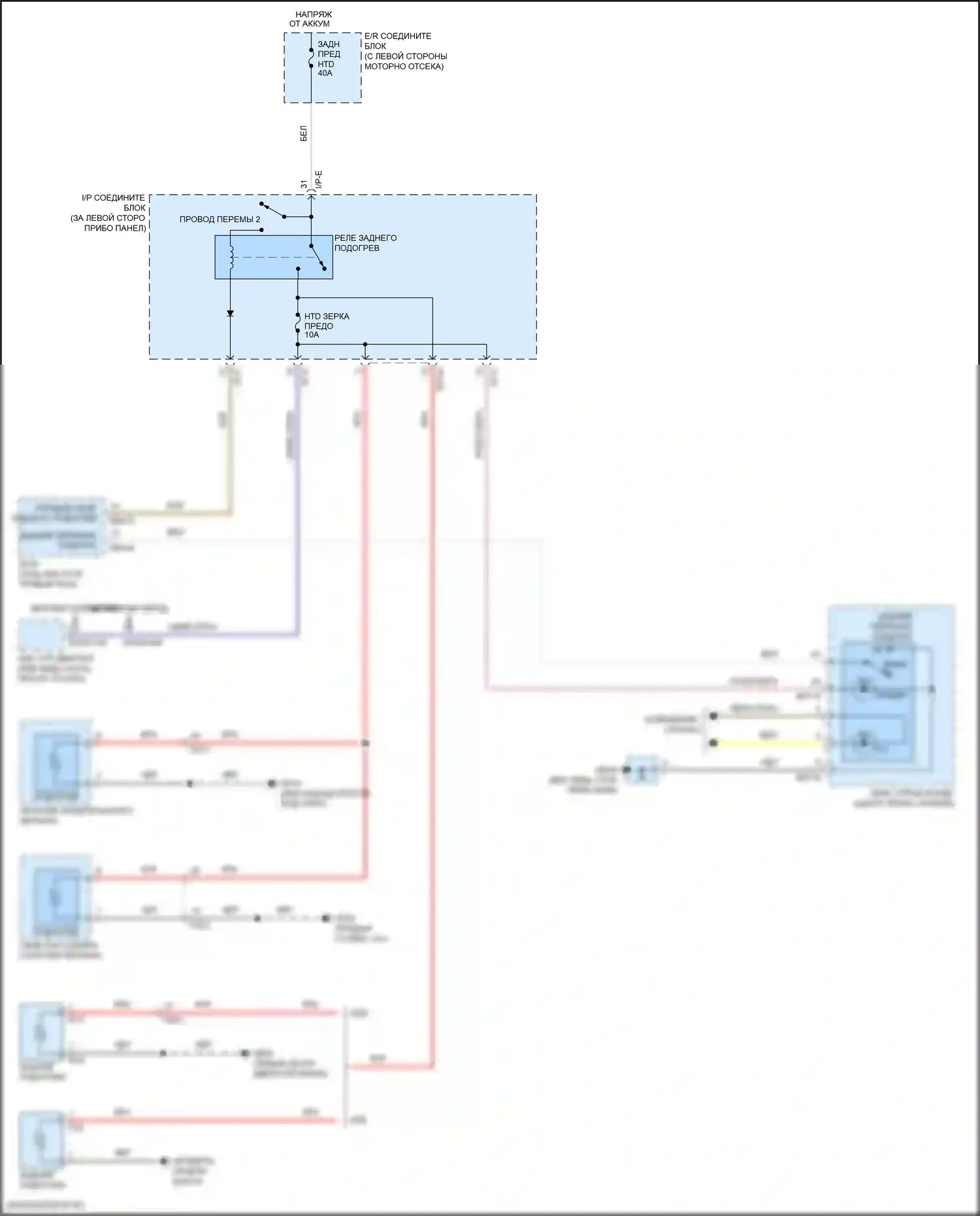 Rio Kia III (2011-2015): Электросхема подогрева стекол, ручной кондиционер 