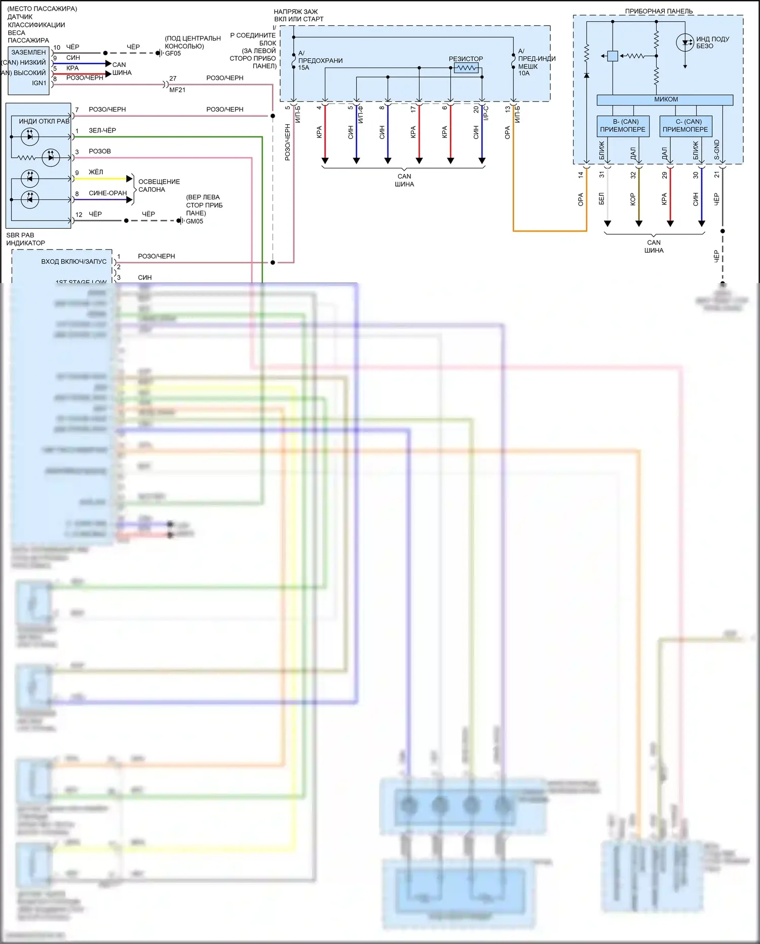 Rio Kia III (2011-2015): Электросхема подушек безопасности (1 из 2) 
