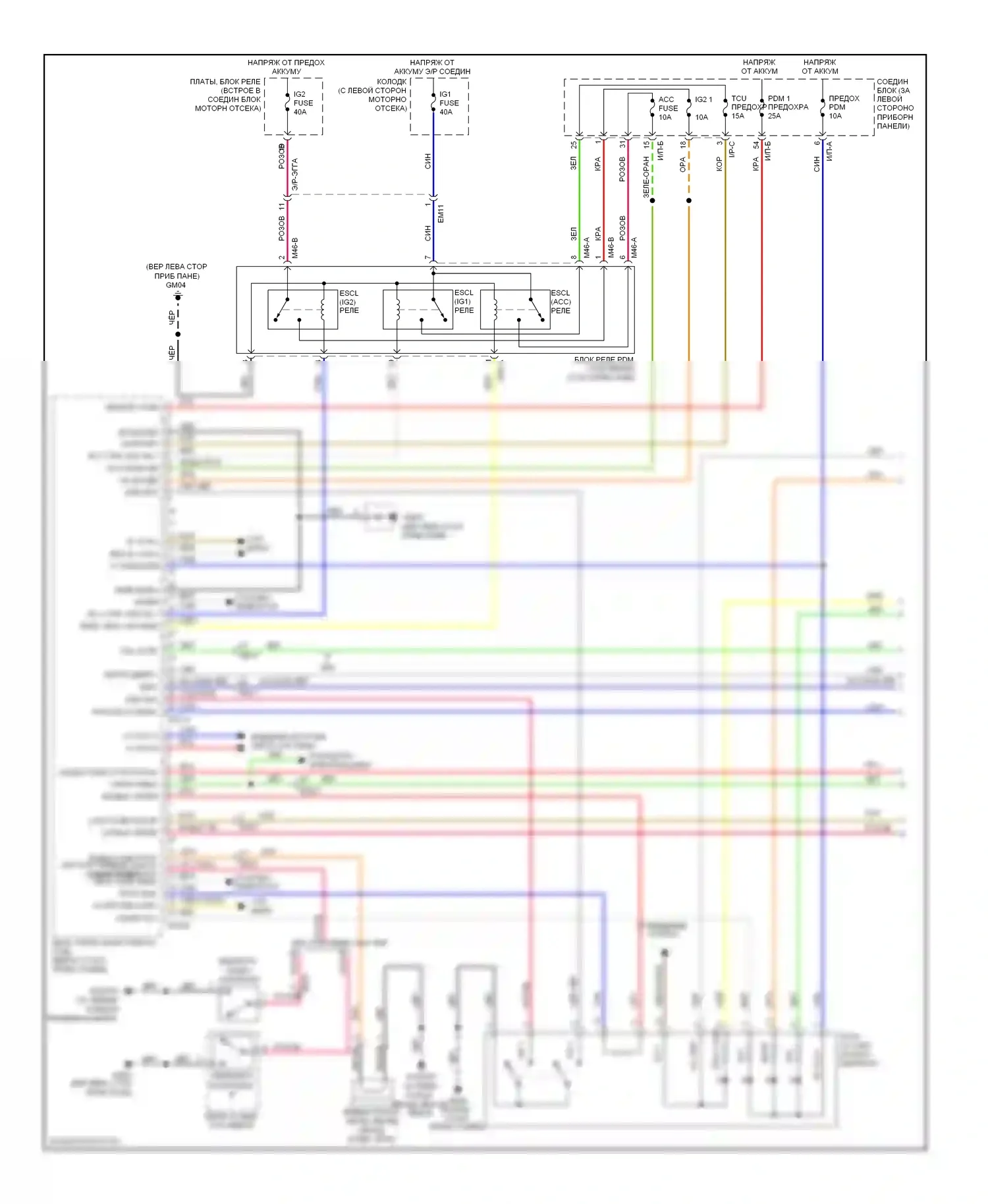 Rio Kia III (2011-2015): Электросхема иммобилайзера, с системой интеллектуальных ключей (1 из 2) 