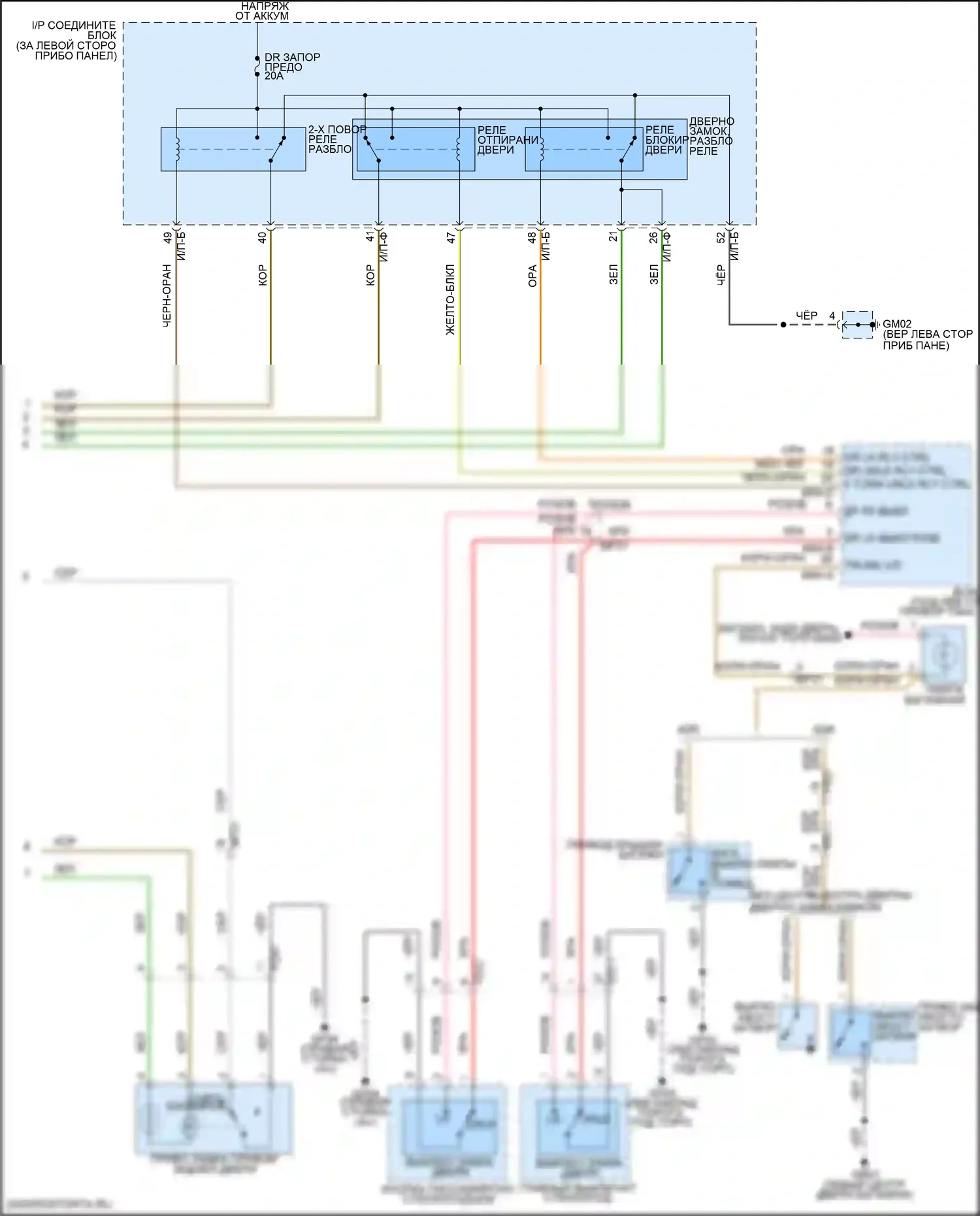 Rio Kia III (2011-2015): Электросхема защиты от взлома (2 из 2) 
