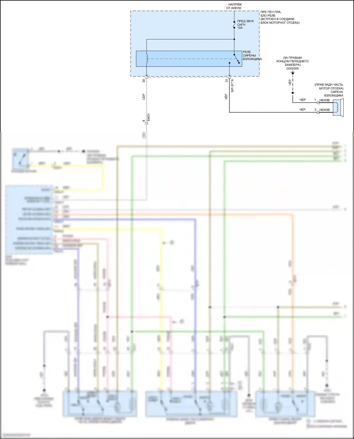 Rio Kia III (2011-2015): Электросхема центрального замка (1 из 2) 