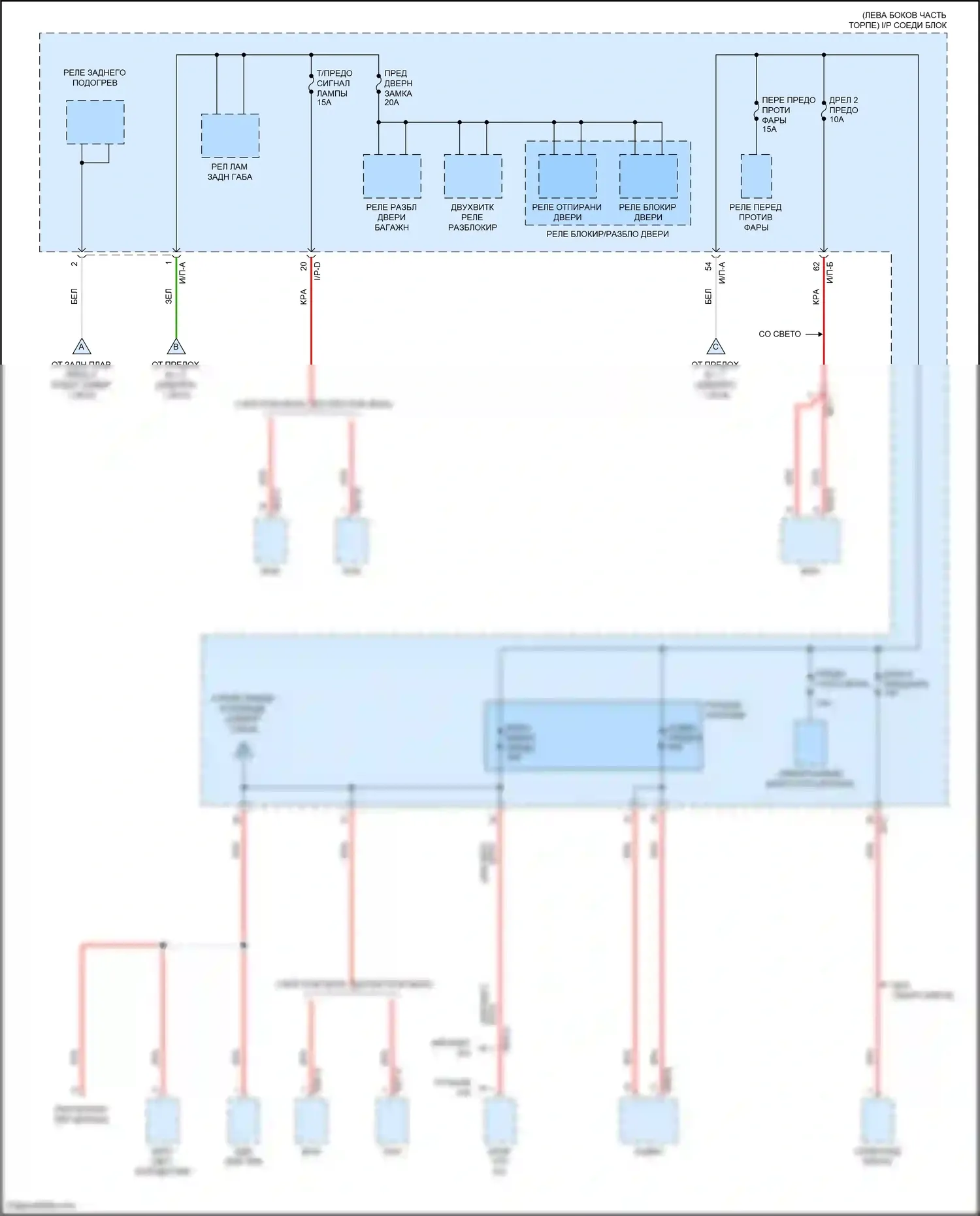 Rio Kia IV рестайлинг (2020-2024): Электросхема блока предохранителей реле (2 из 8) 