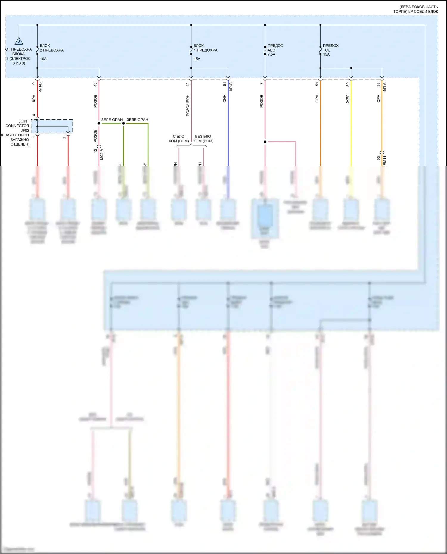 Rio Kia IV рестайлинг (2020-2024): Электросхема блока предохранителей реле (7 из 8) 