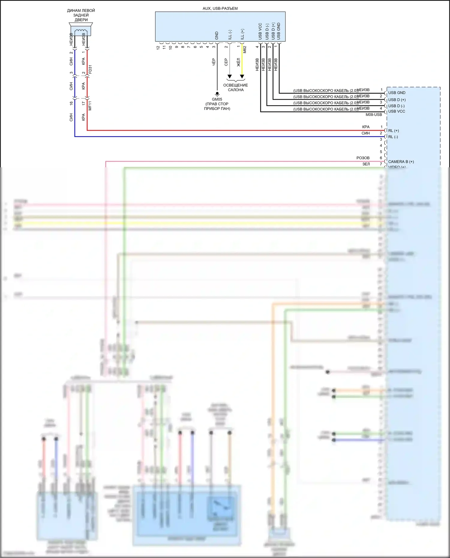 Rio Kia IV рестайлинг (2020-2024): Электросхема магнитолы (3 из 3) 