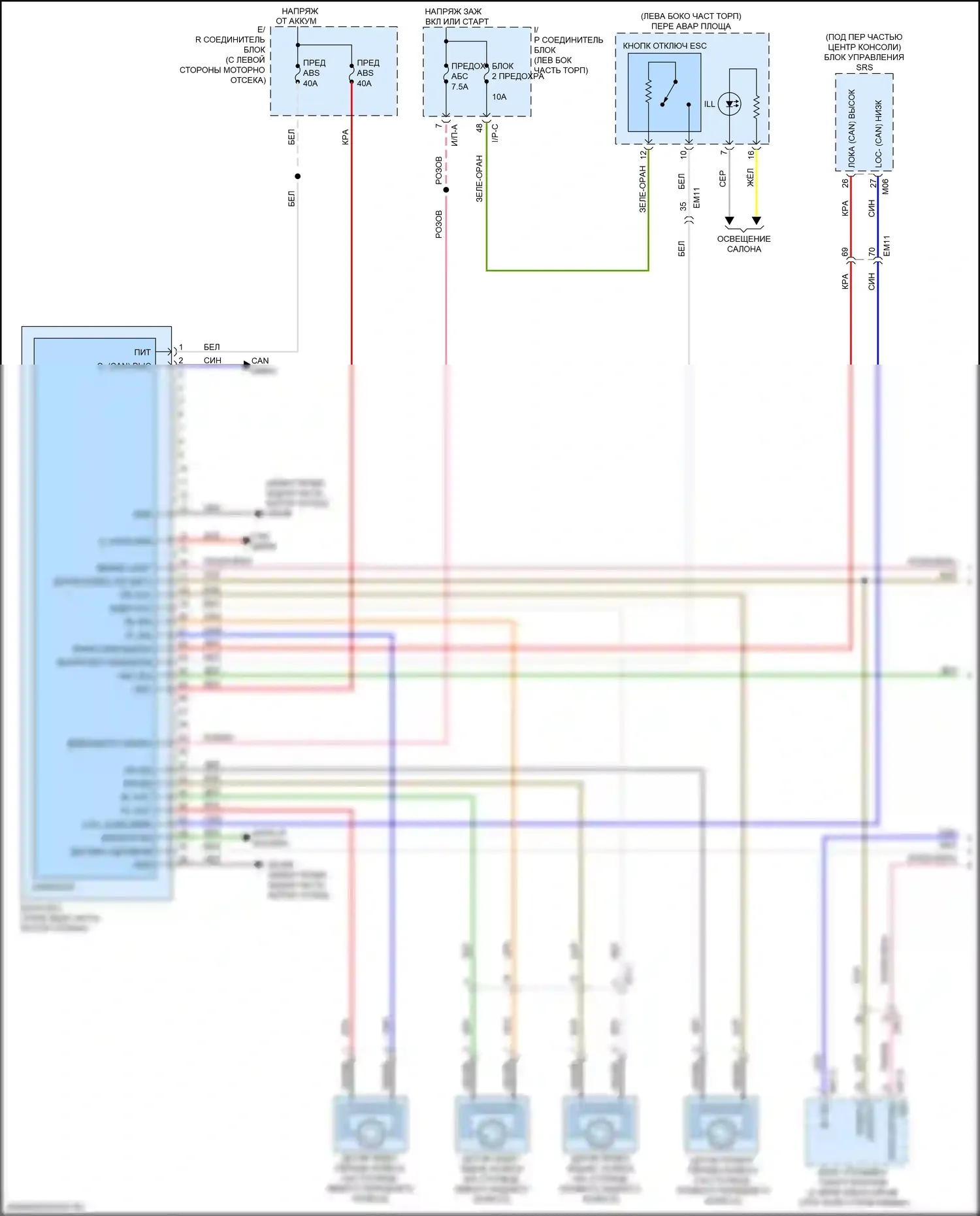 Rio Kia IV (2017-2020): Антиблокировочная система abs электросхема (1 из 2) 