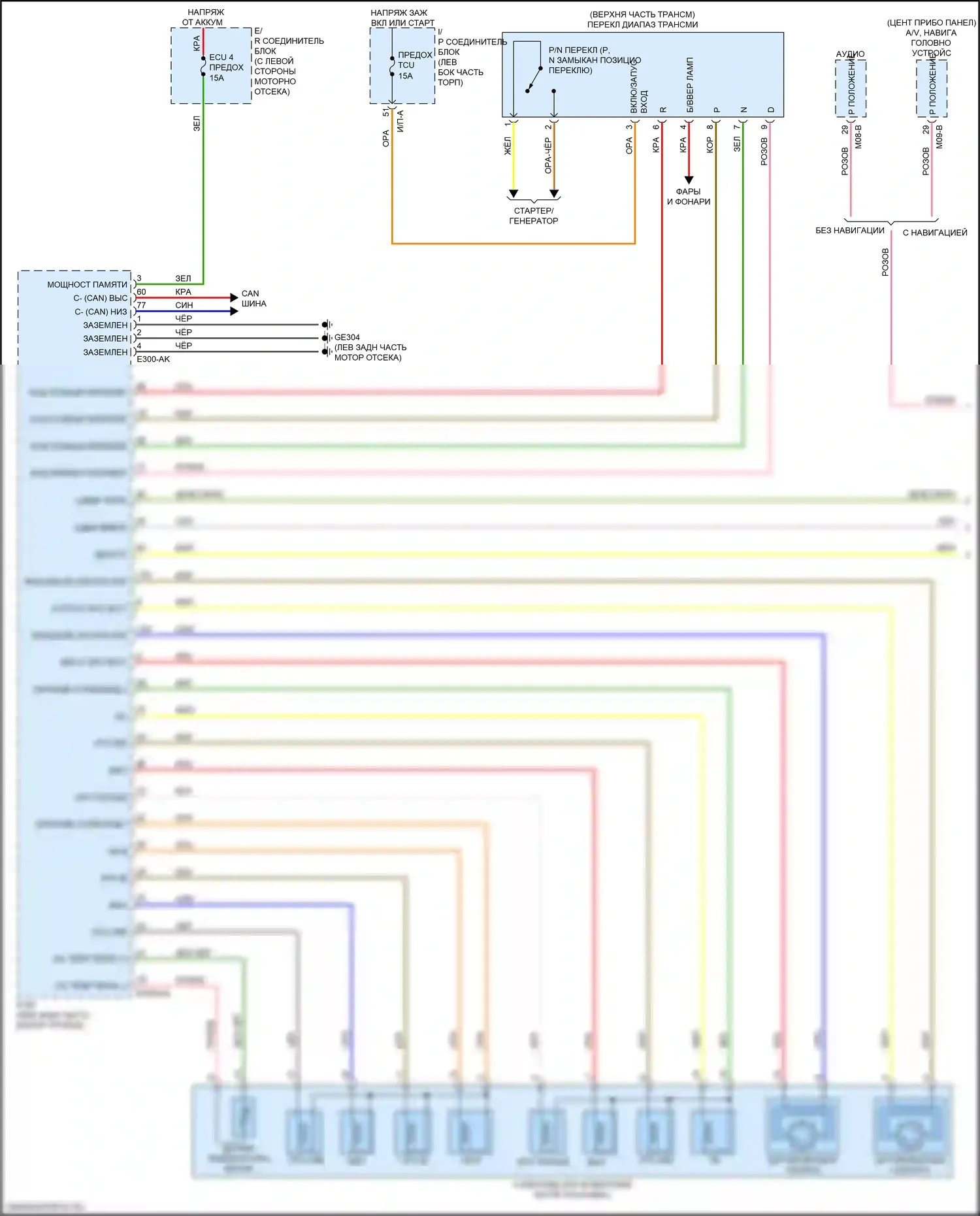 Rio Kia IV (2017-2020): Электросхема коробки передач (1 из 2) 